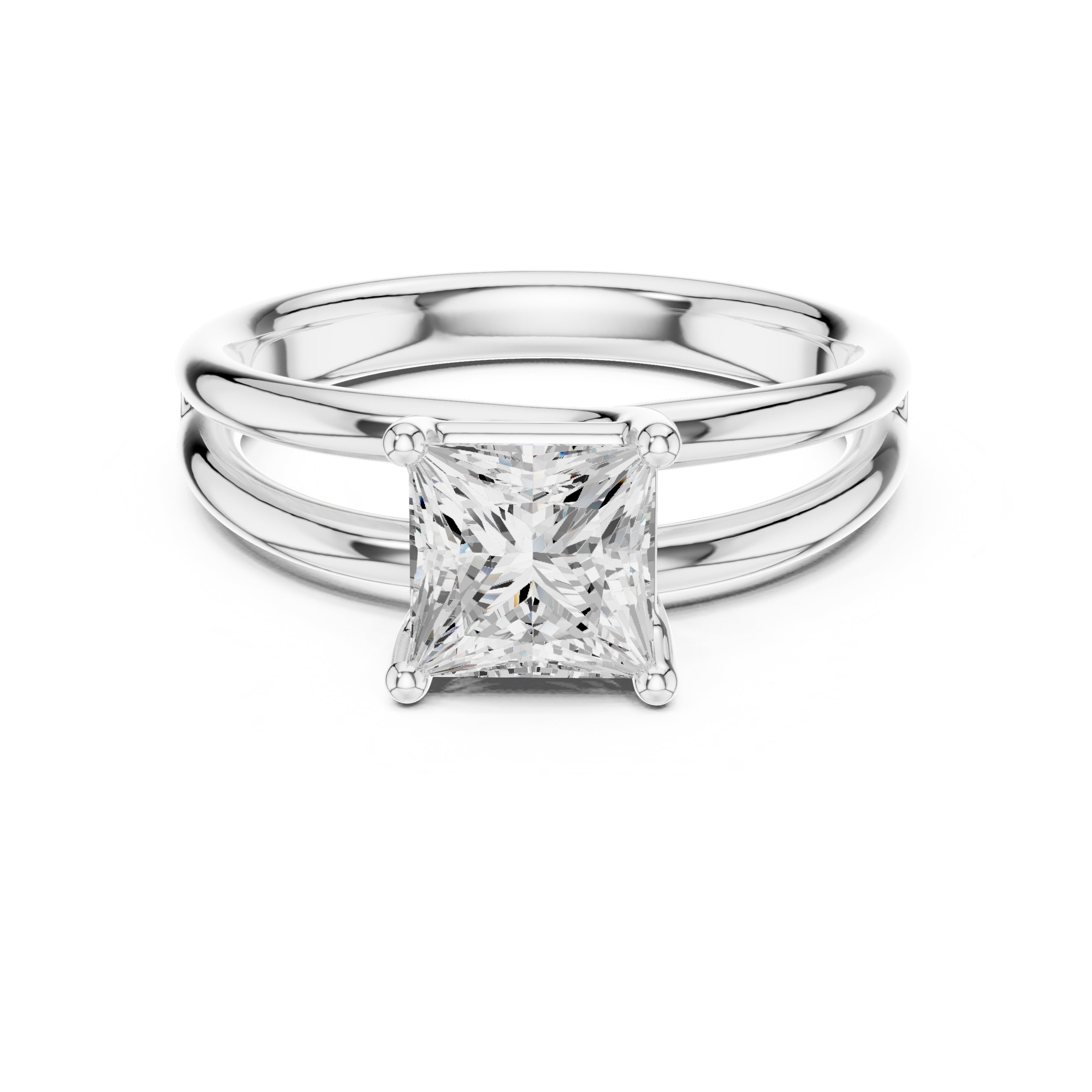 The Floating Horizon Ring 2ct White Gold Princess