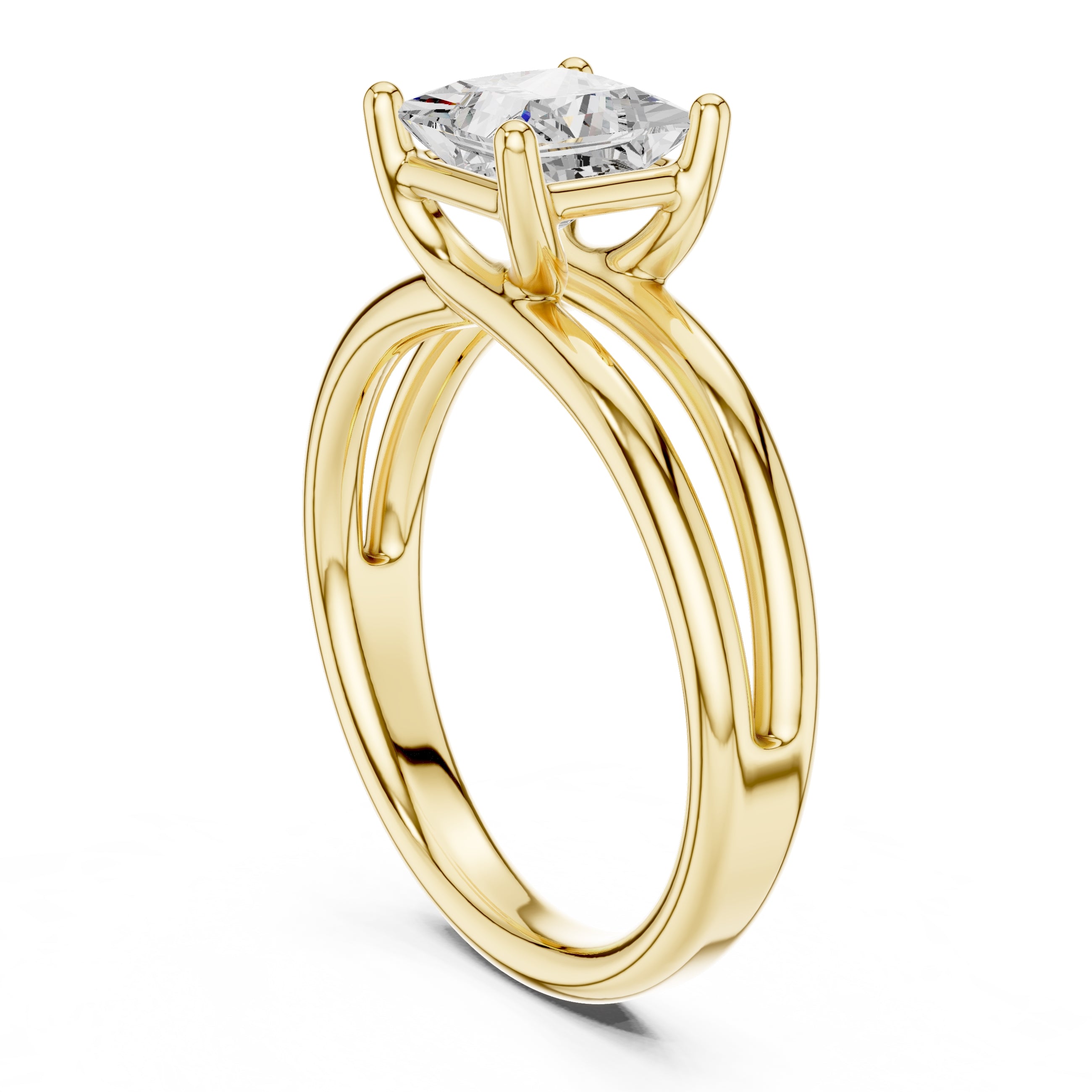 The Floating Horizon Ring 2ct Yellow Gold Princess