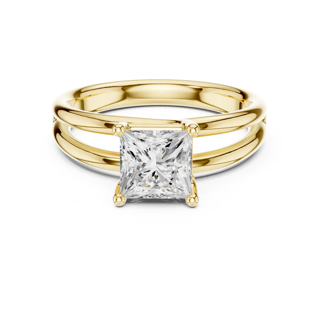 The Floating Horizon Ring 2ct Yellow Gold Princess
