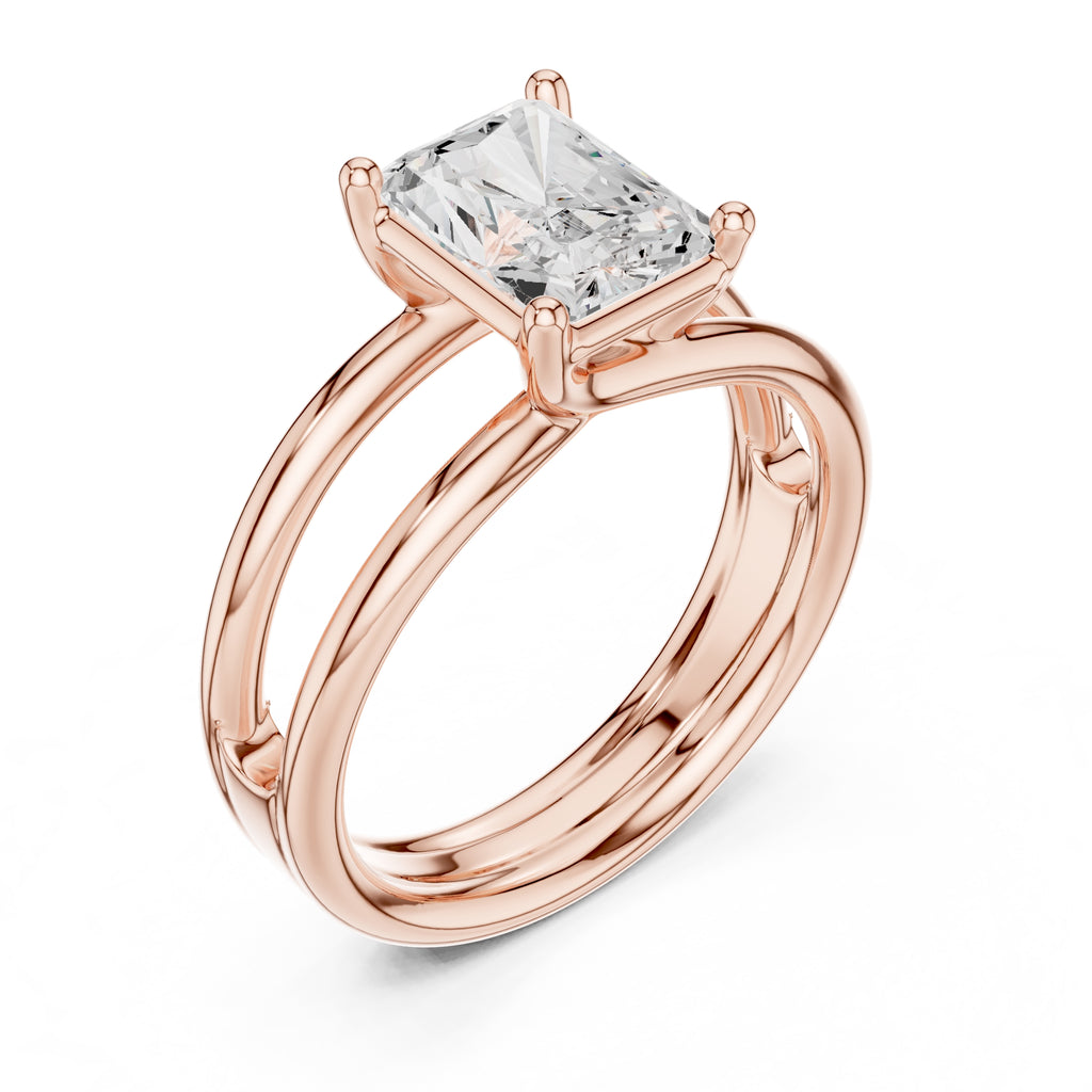 The Floating Horizon Ring 2ct Rose Gold Radiant