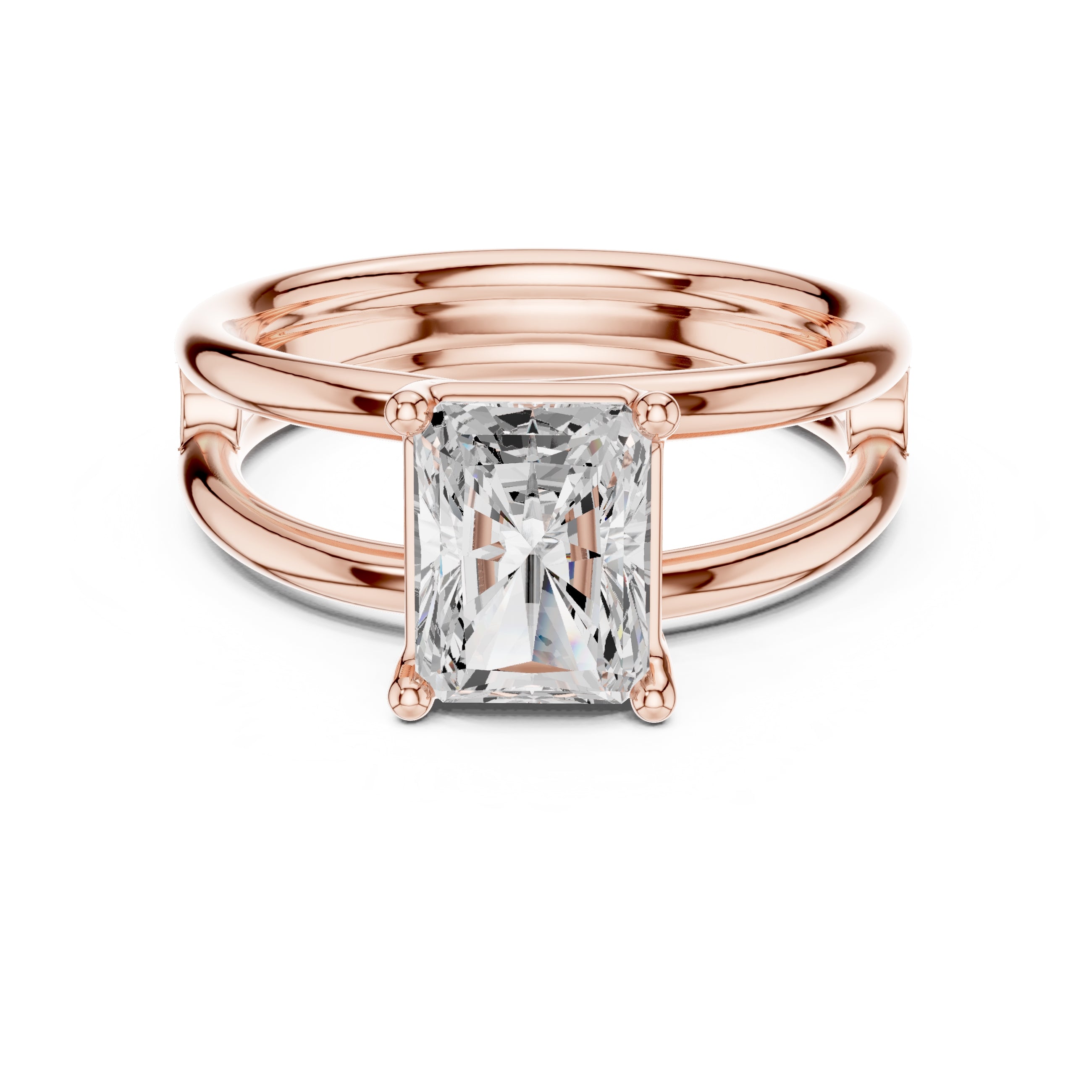 The Floating Horizon Ring 2ct Rose Gold Radiant