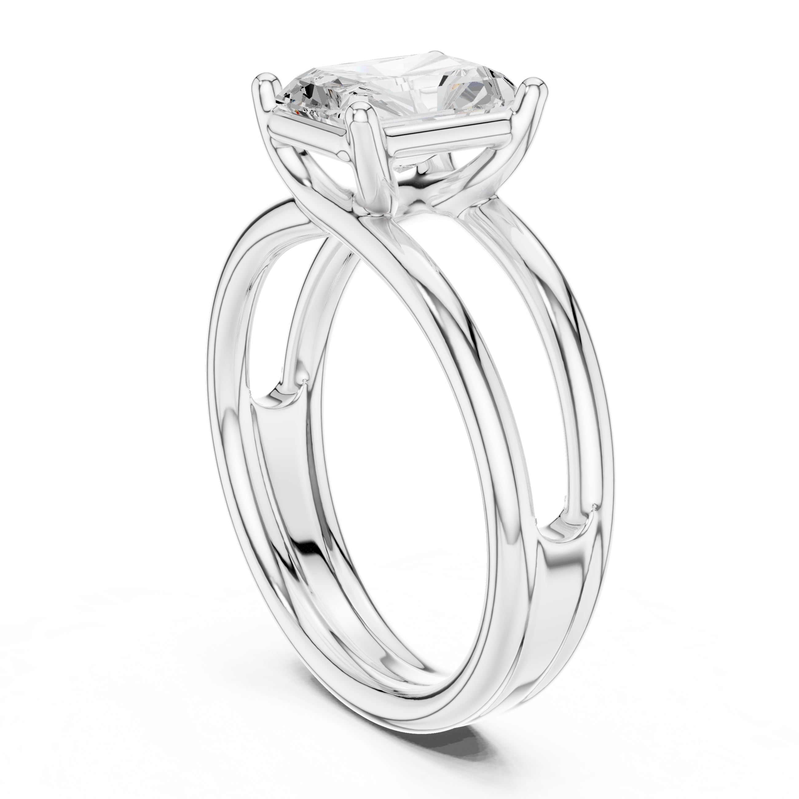 The Floating Horizon Ring 2ct White Gold Radiant