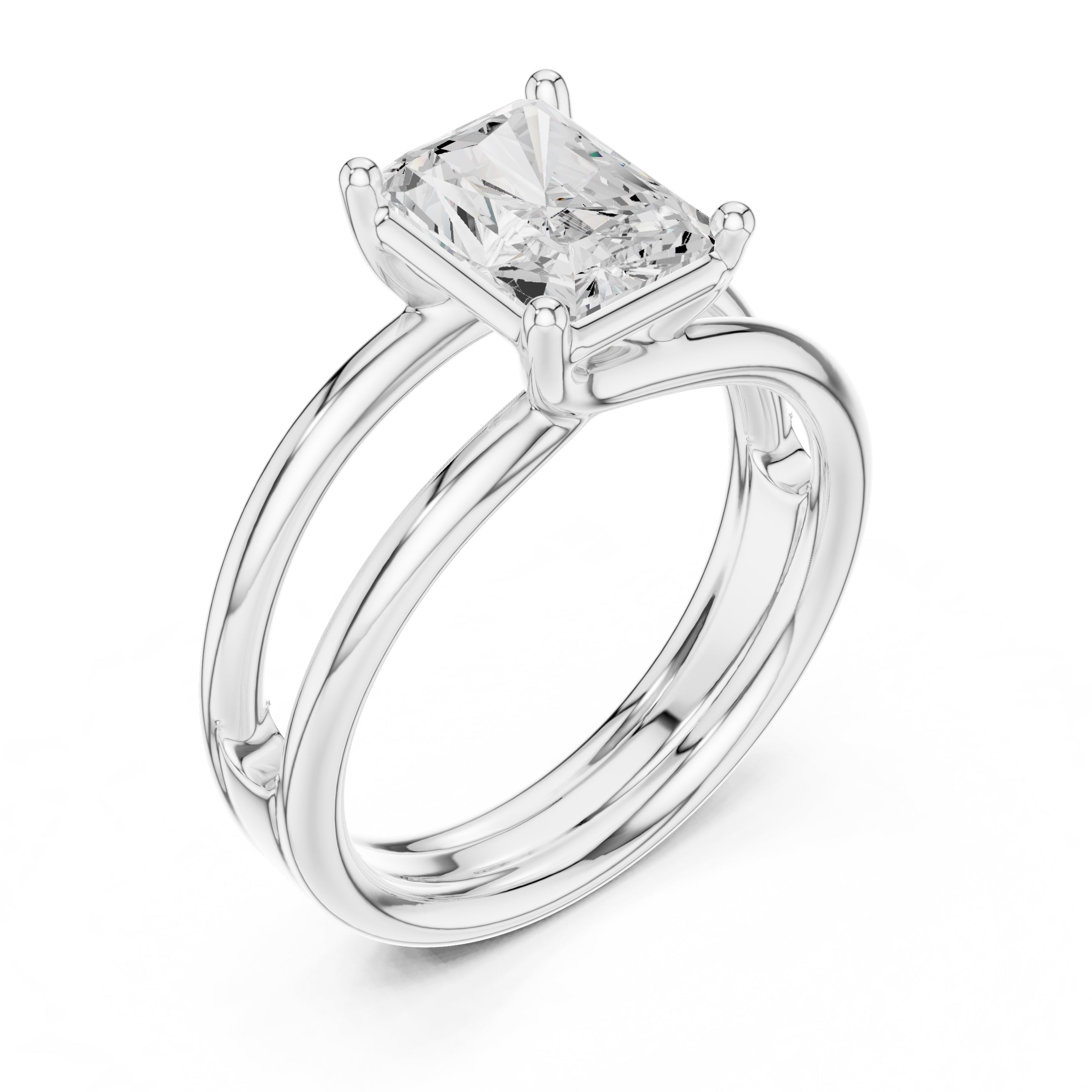 The Floating Horizon Ring 2ct White Gold Radiant