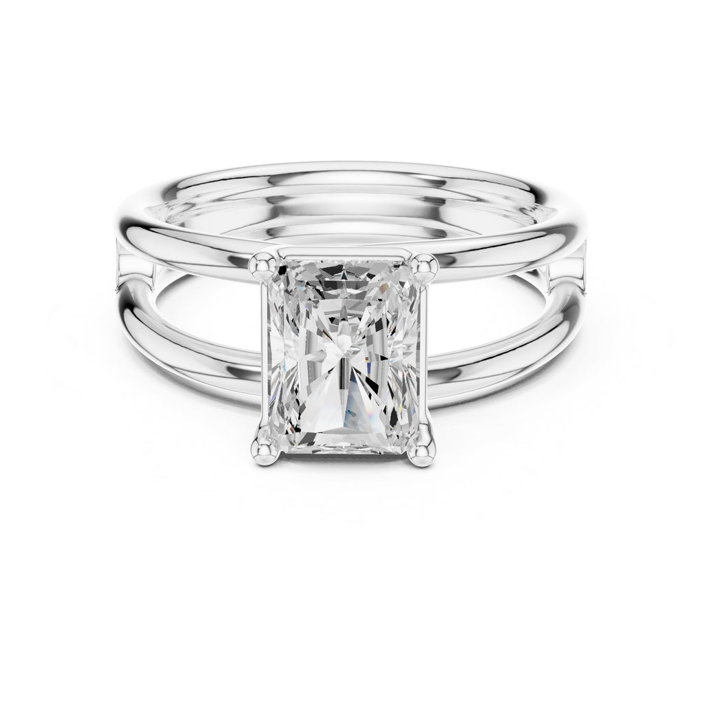 The Floating Horizon Ring 2ct White Gold Radiant