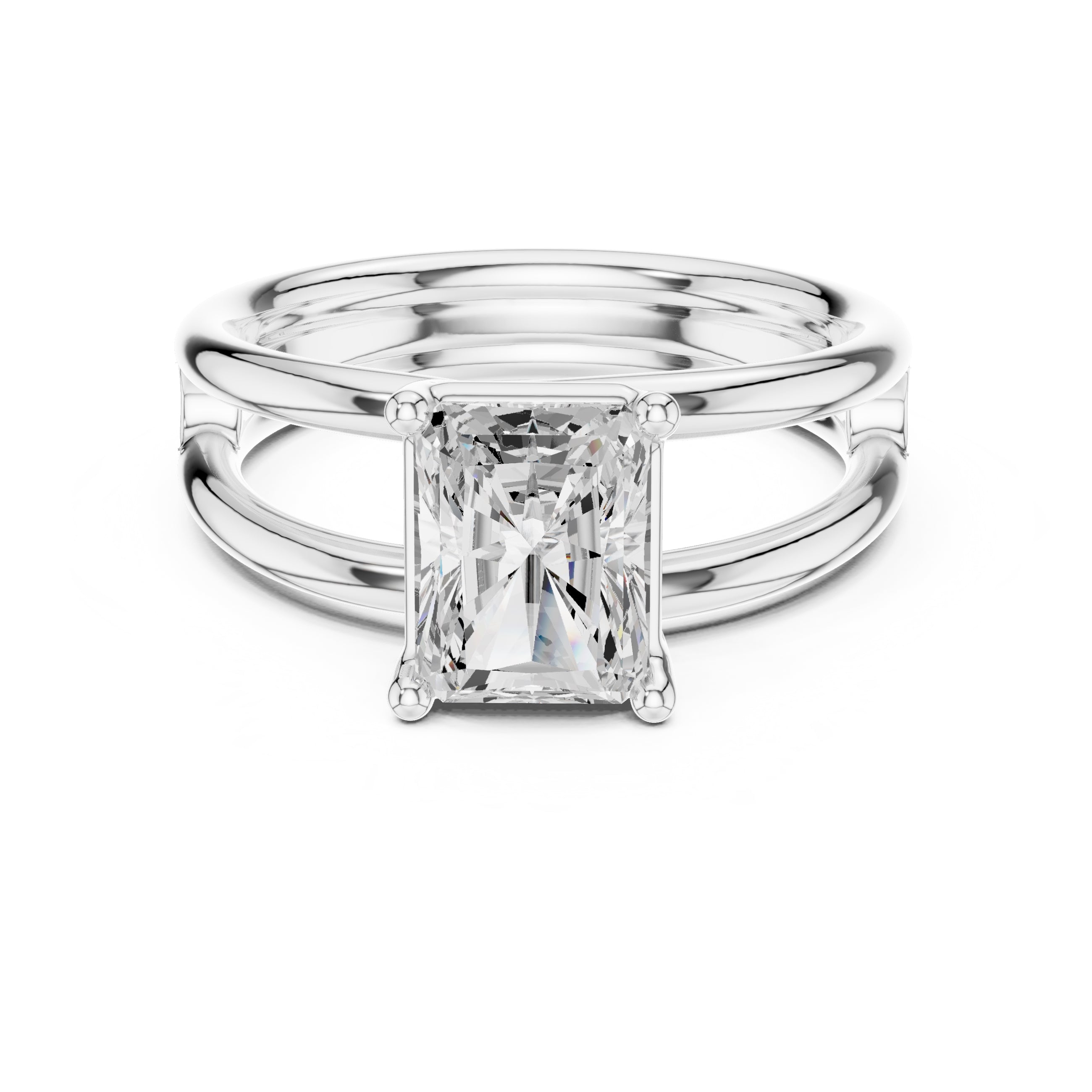 The Floating Horizon Ring 2ct White Gold Radiant