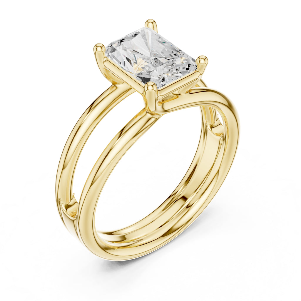 The Floating Horizon Ring 2ct Yellow Gold Radiant