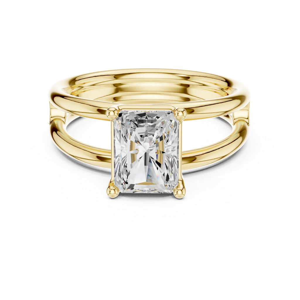 The Floating Horizon Ring 2ct Yellow Gold Radiant