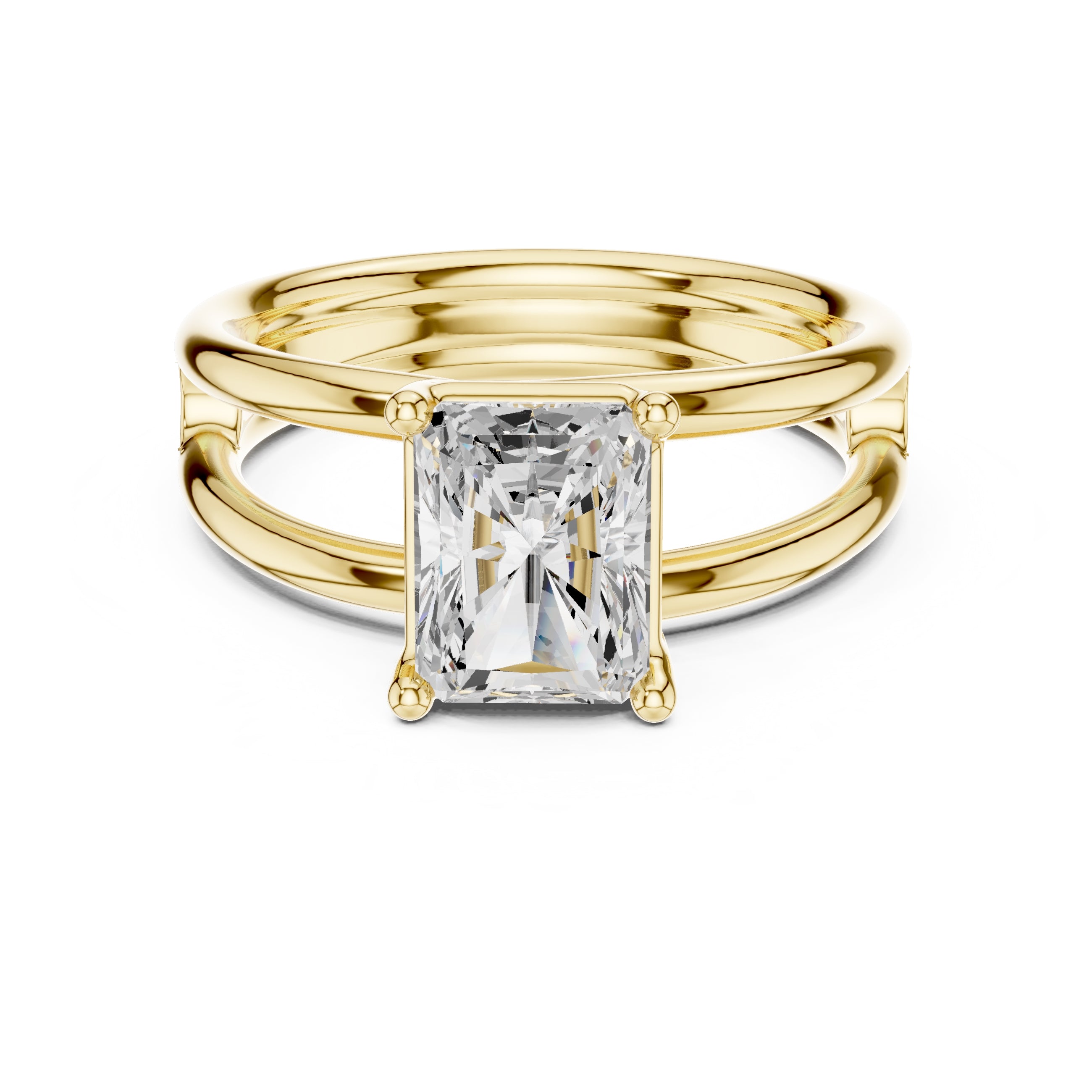 The Floating Horizon Ring 2ct Yellow Gold Radiant