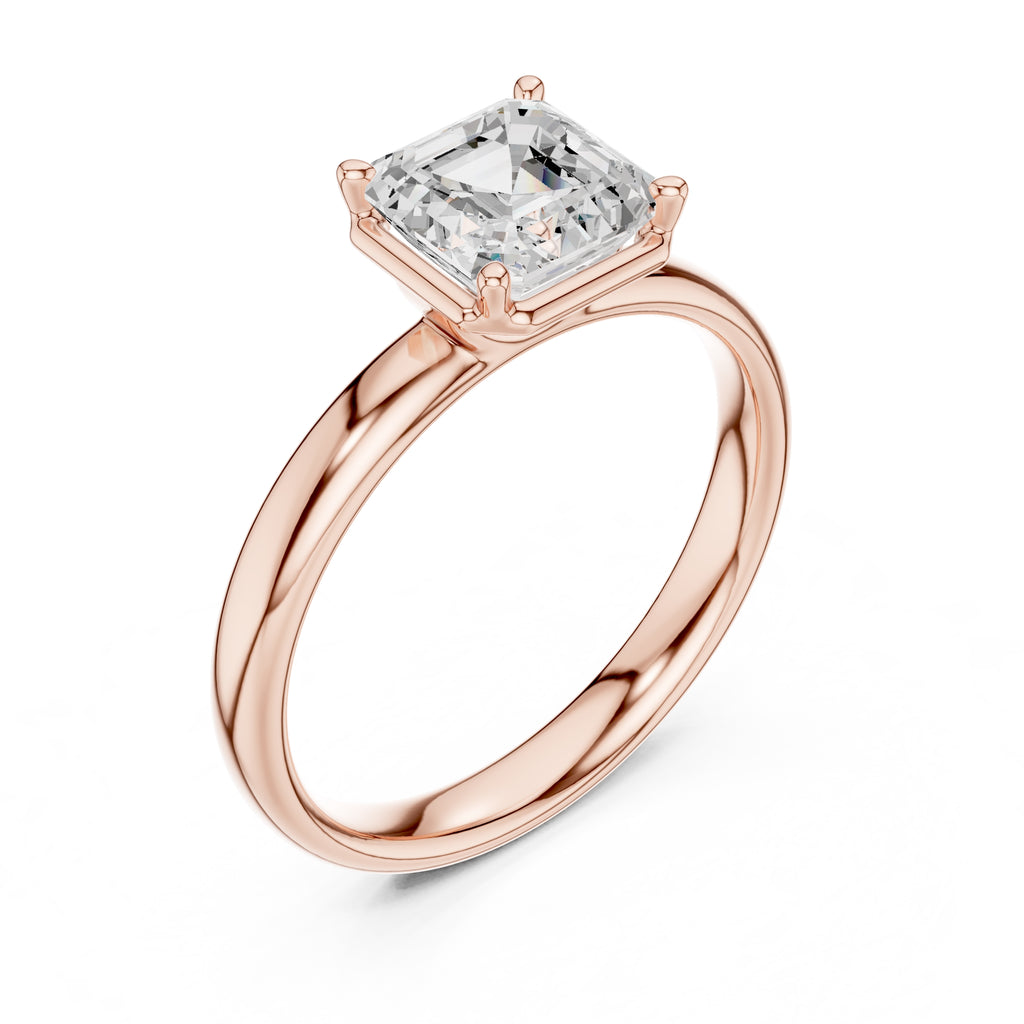 The Golden Pillar Solitaire 1.5ct Rose Gold Asscher