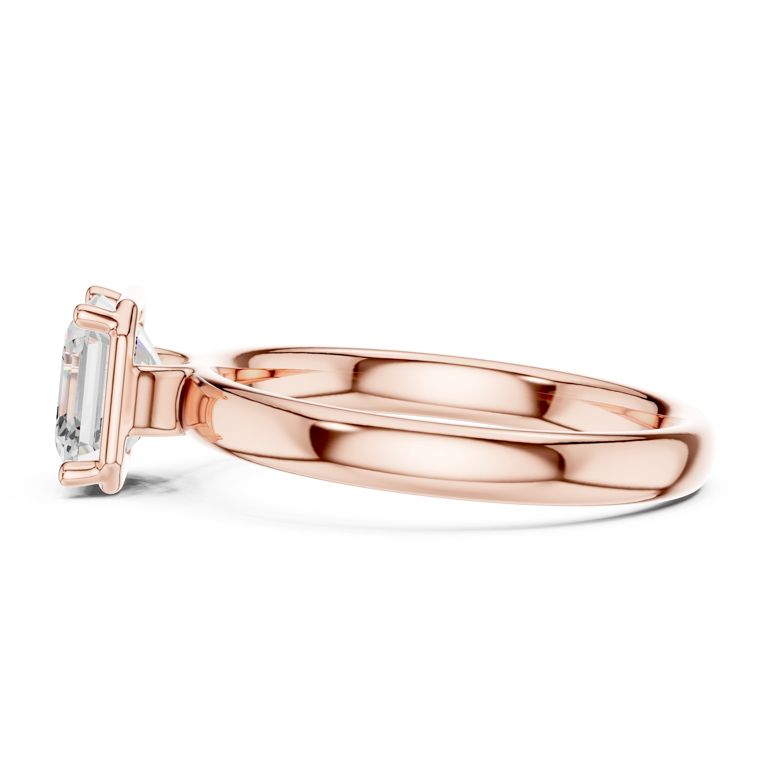 The Golden Pillar Solitaire 1.5ct Rose Gold Asscher