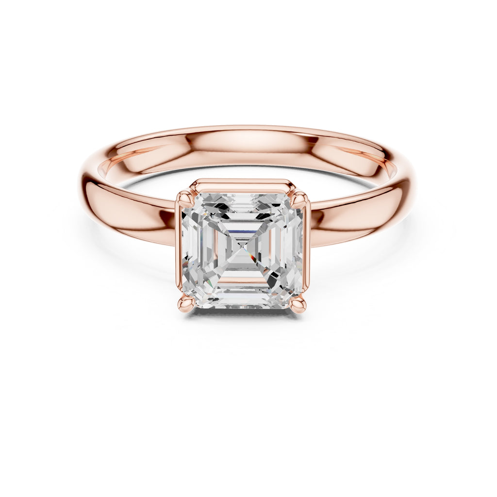 The Golden Pillar Solitaire 1.5ct Rose Gold Asscher
