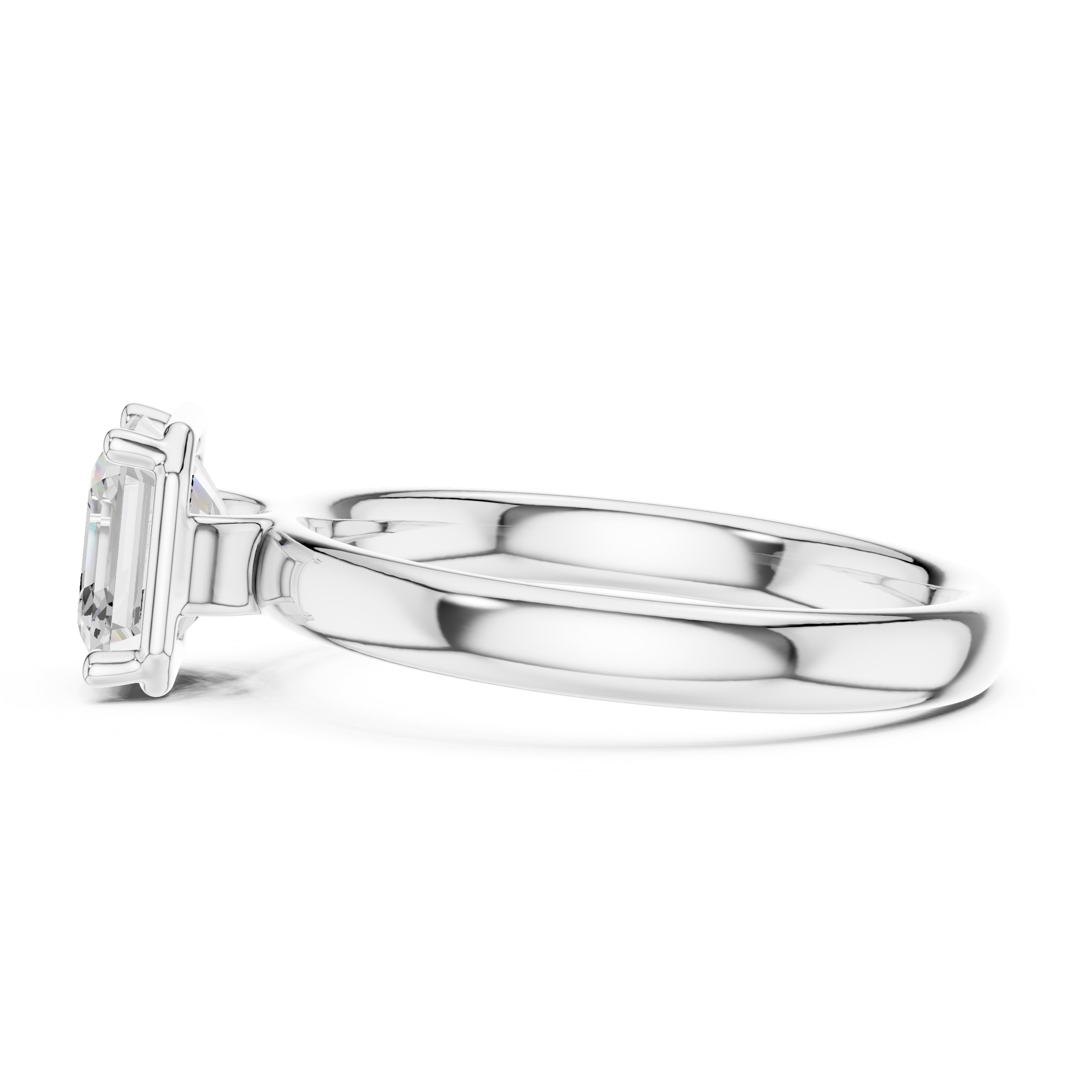 The Golden Pillar Solitaire 1.5ct White Gold Asscher
