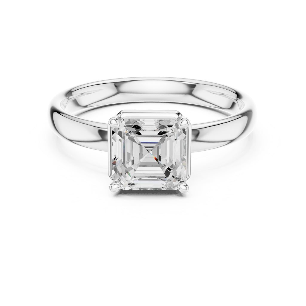 The Golden Pillar Solitaire 1.5ct White Gold Asscher