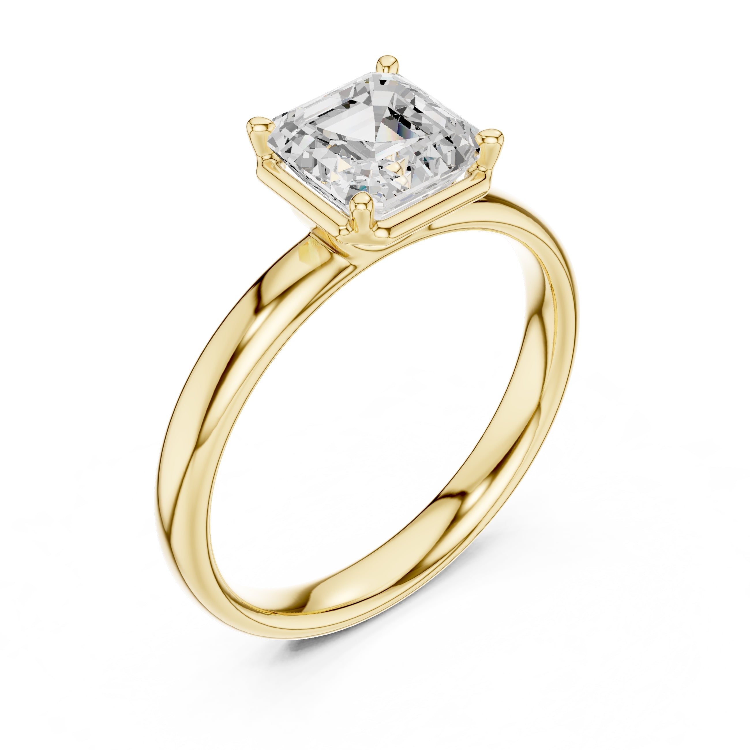 The Golden Pillar Solitaire 1.5ct Yellow Gold Asscher