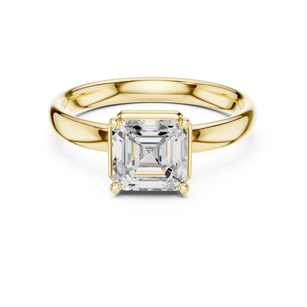 The Golden Pillar Solitaire 1.5ct Yellow Gold Asscher