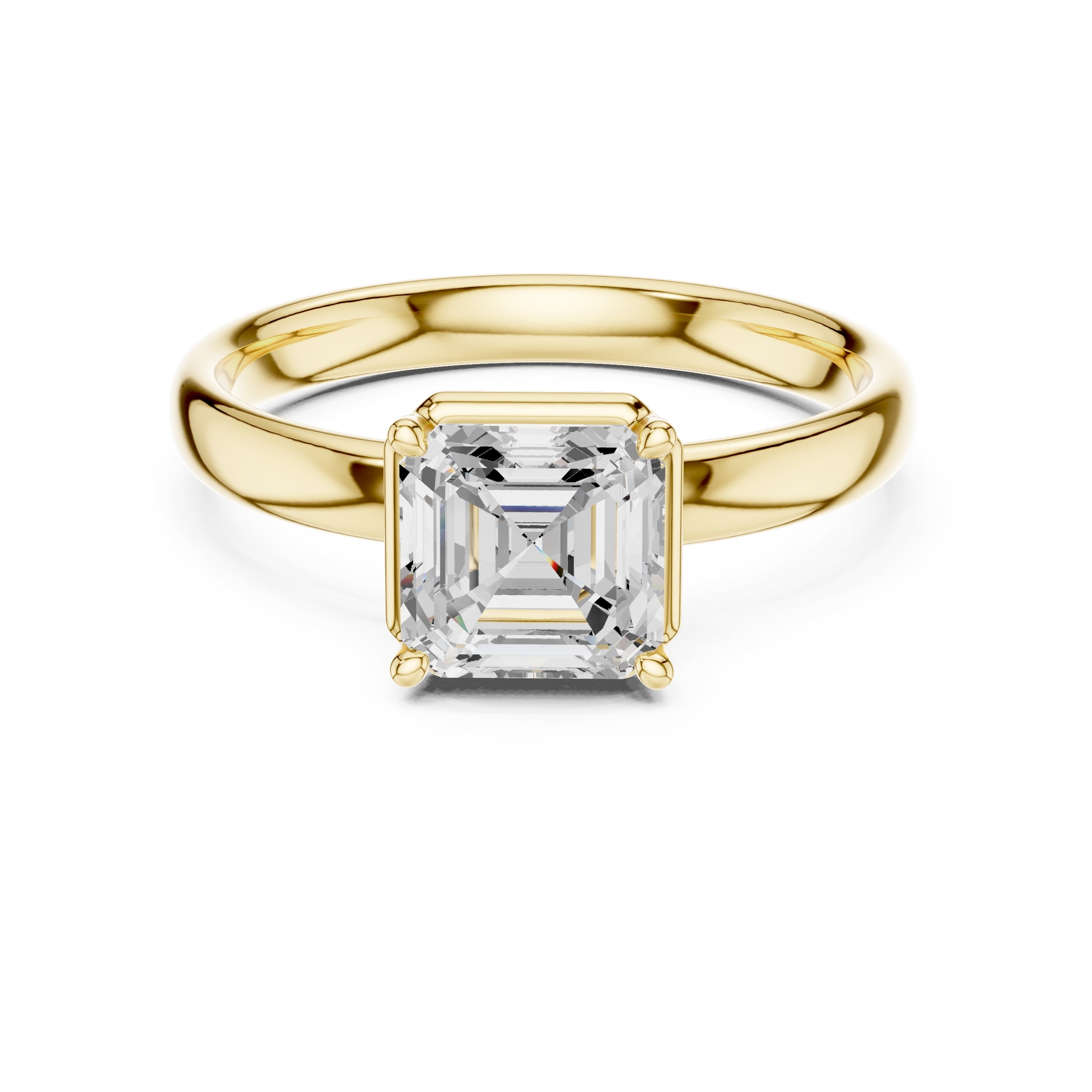 The Golden Pillar Solitaire 1.5ct Yellow Gold Asscher