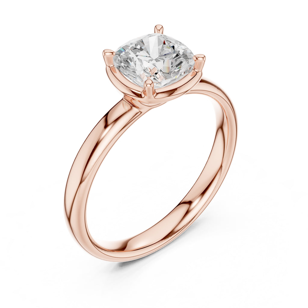 The Golden Pillar Solitaire 1.5ct Rose Gold Cushion