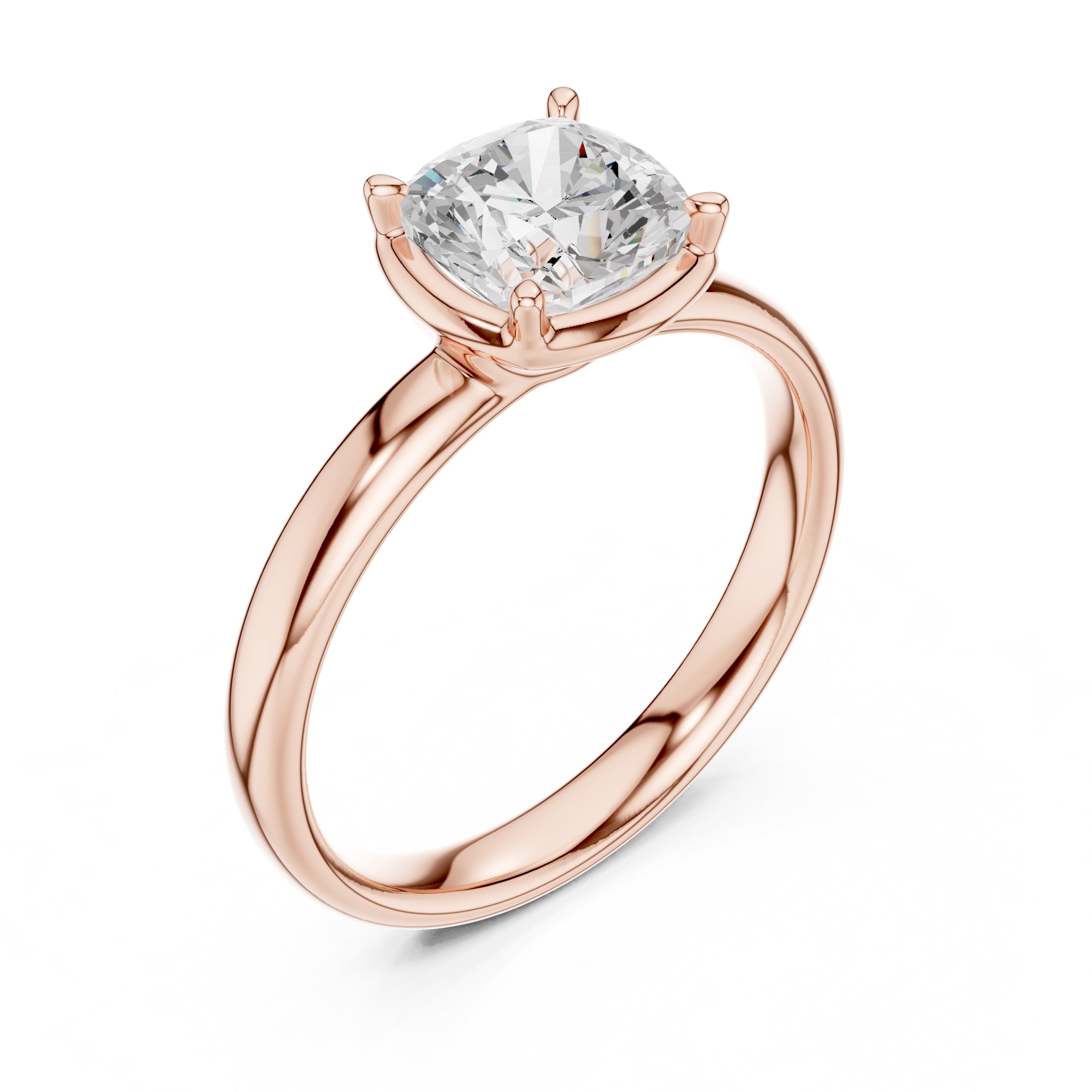 The Golden Pillar Solitaire 1.5ct Rose Gold Cushion