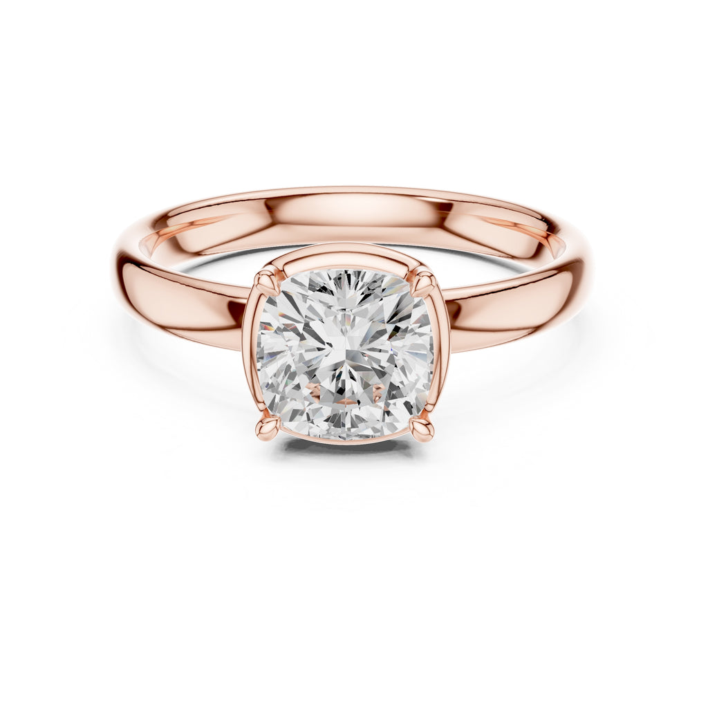 The Golden Pillar Solitaire 1.5ct Rose Gold Cushion