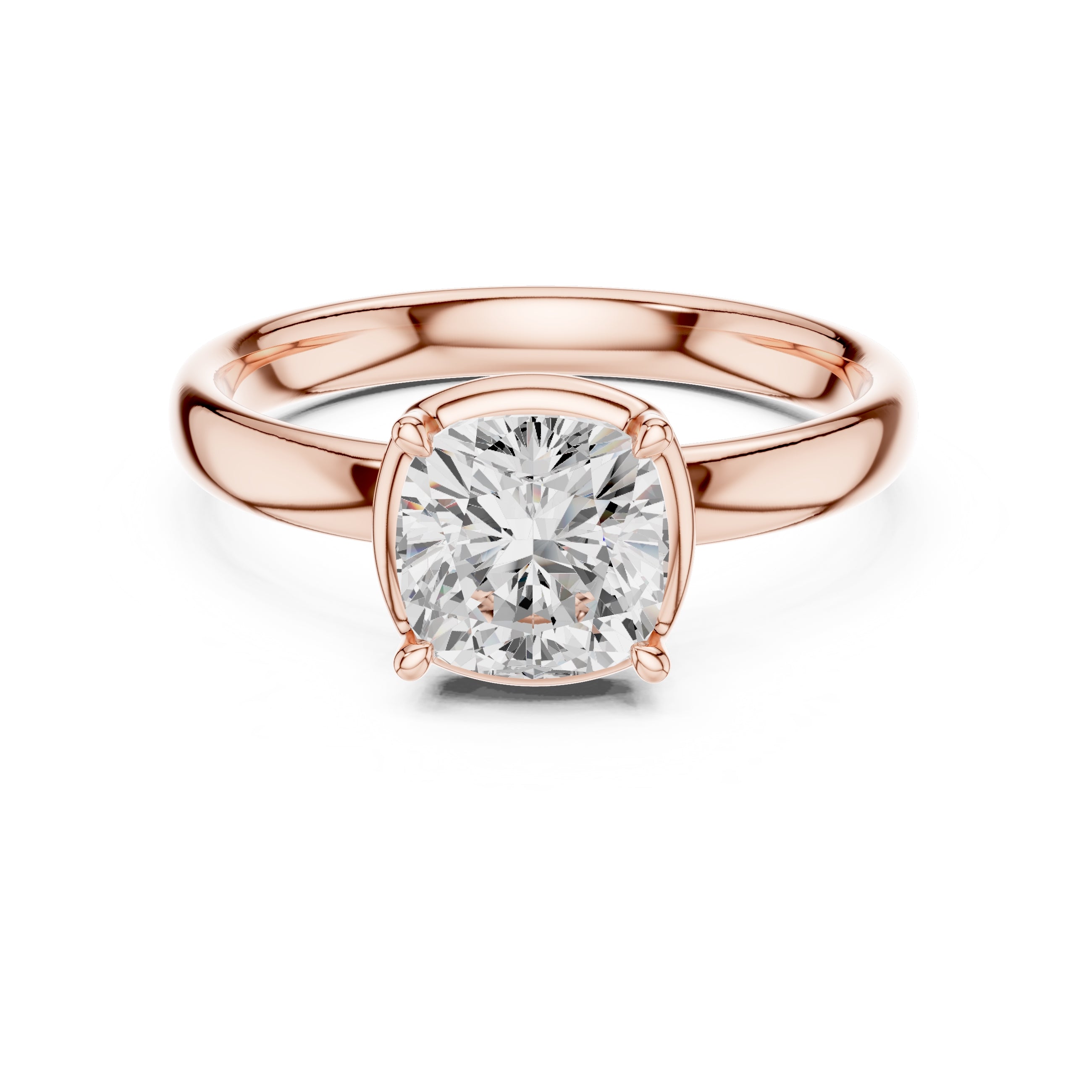 The Golden Pillar Solitaire 1.5ct Rose Gold Cushion