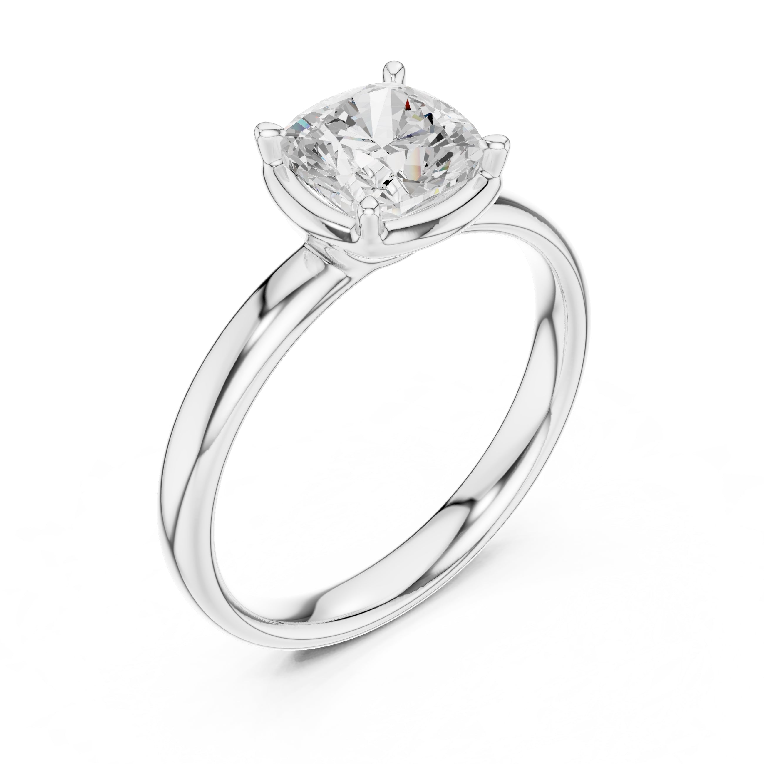 The Golden Pillar Solitaire 1.5ct White Gold Cushion