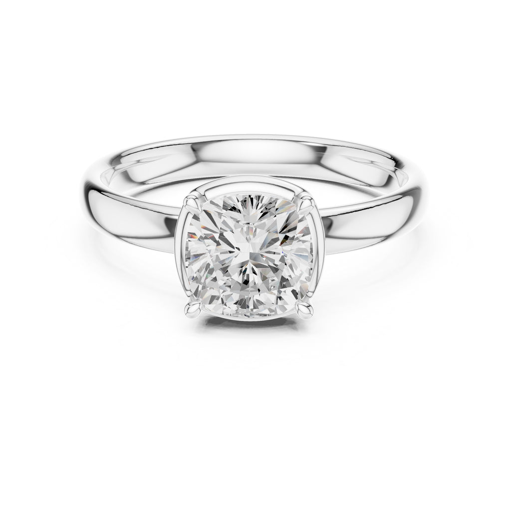 The Golden Pillar Solitaire 1.5ct White Gold Cushion