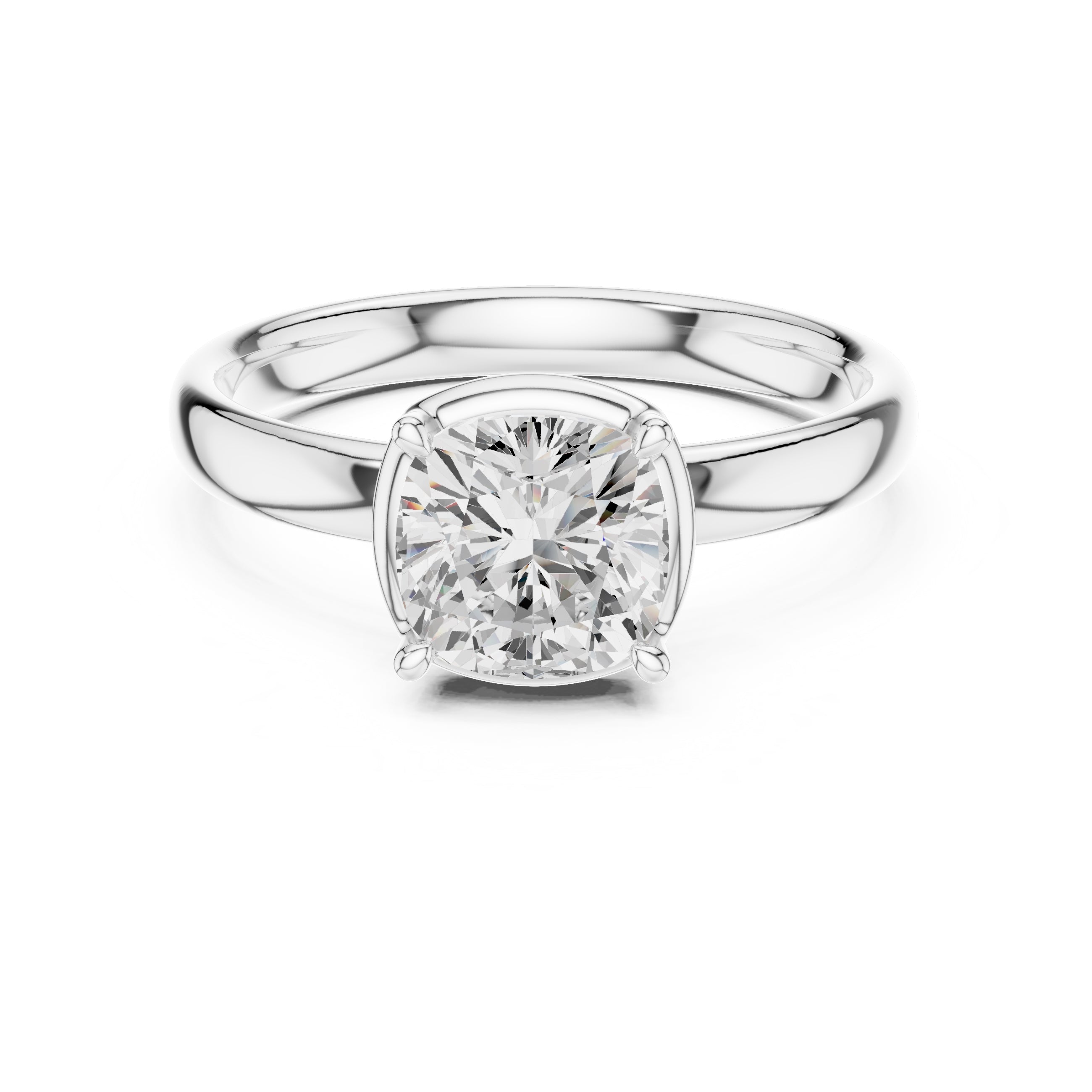 The Golden Pillar Solitaire 1.5ct White Gold Cushion