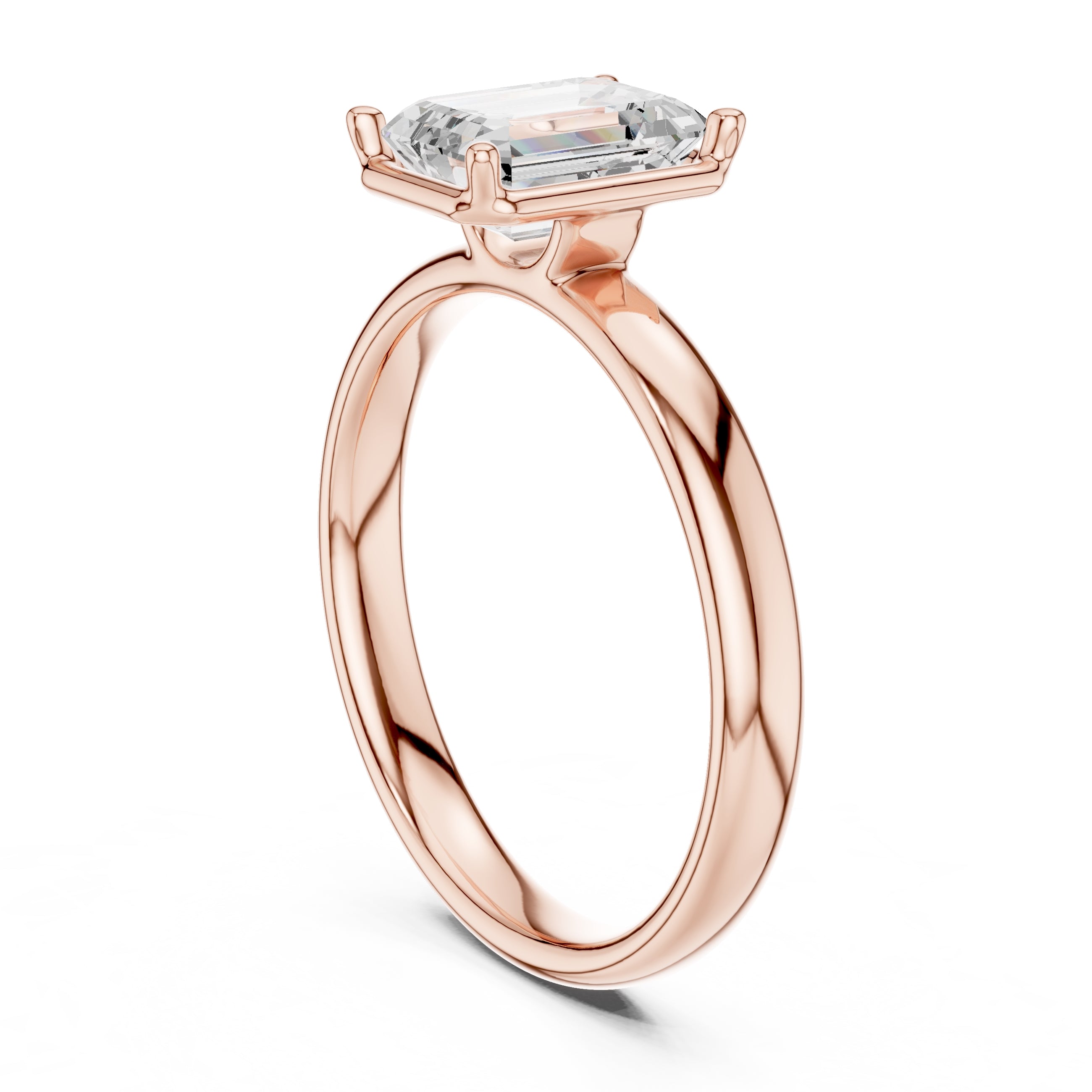 The Golden Pillar Solitaire 1.5ct Rose Gold Emerald