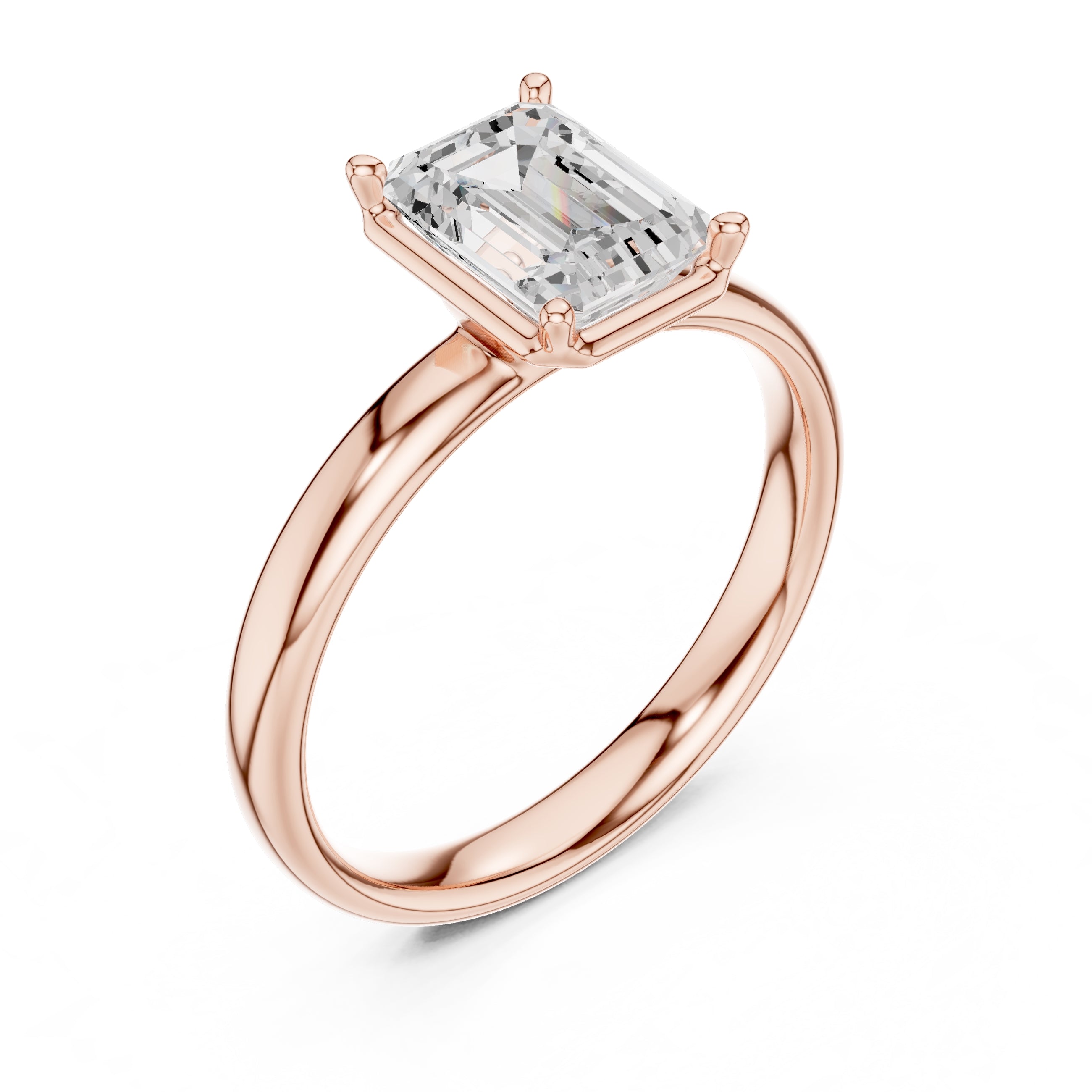 The Golden Pillar Solitaire 1.5ct Rose Gold Emerald
