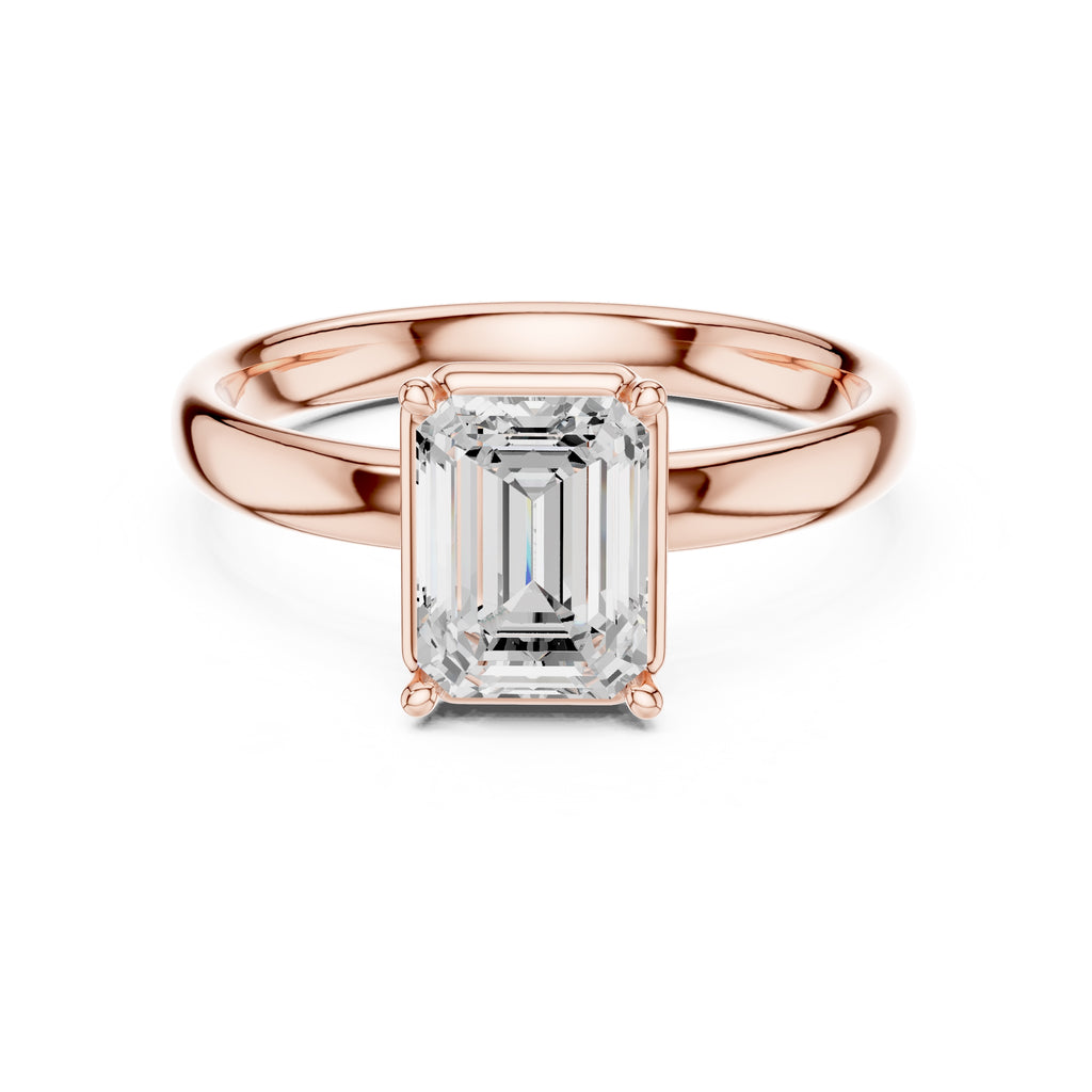 The Golden Pillar Solitaire 1.5ct Rose Gold Emerald