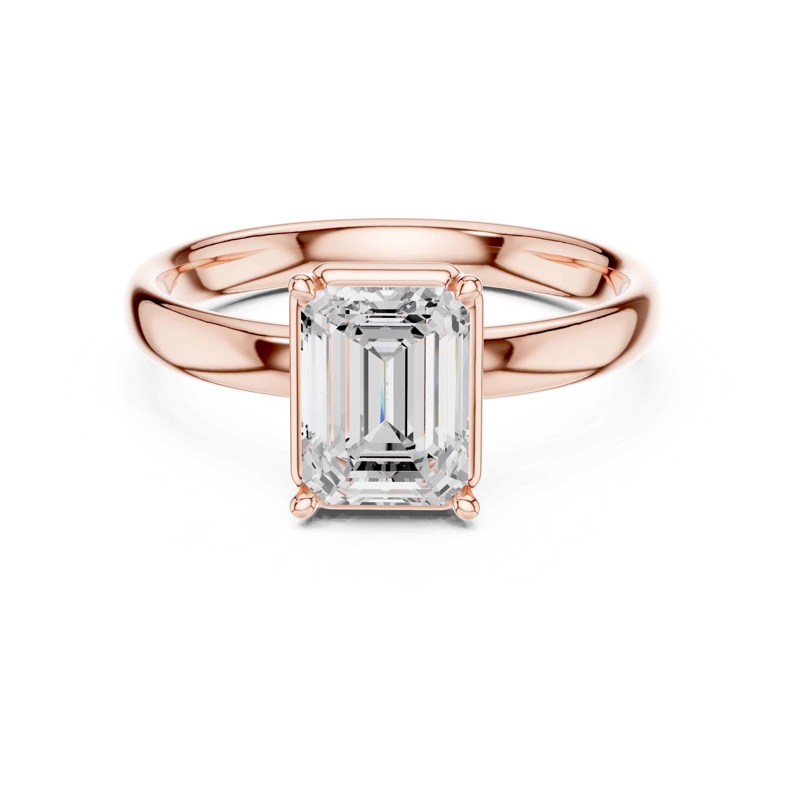 The Golden Pillar Solitaire 1.5ct Rose Gold Emerald