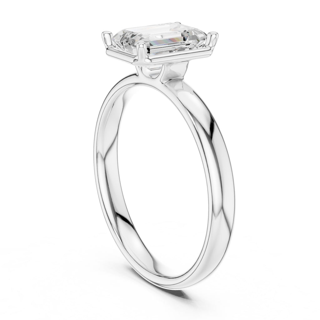 The Golden Pillar Solitaire 1.5ct White Gold Emerald