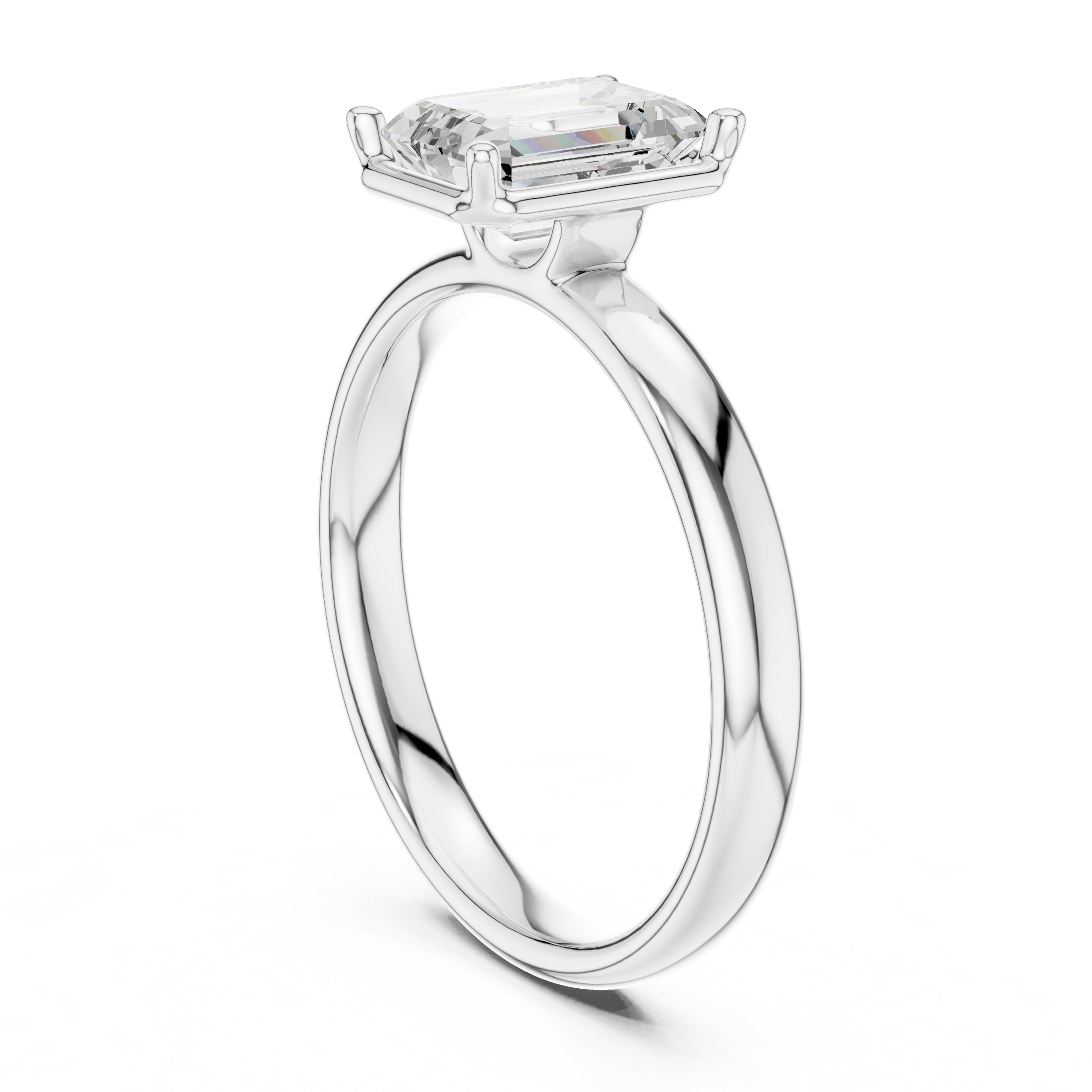 The Golden Pillar Solitaire 1.5ct White Gold Emerald