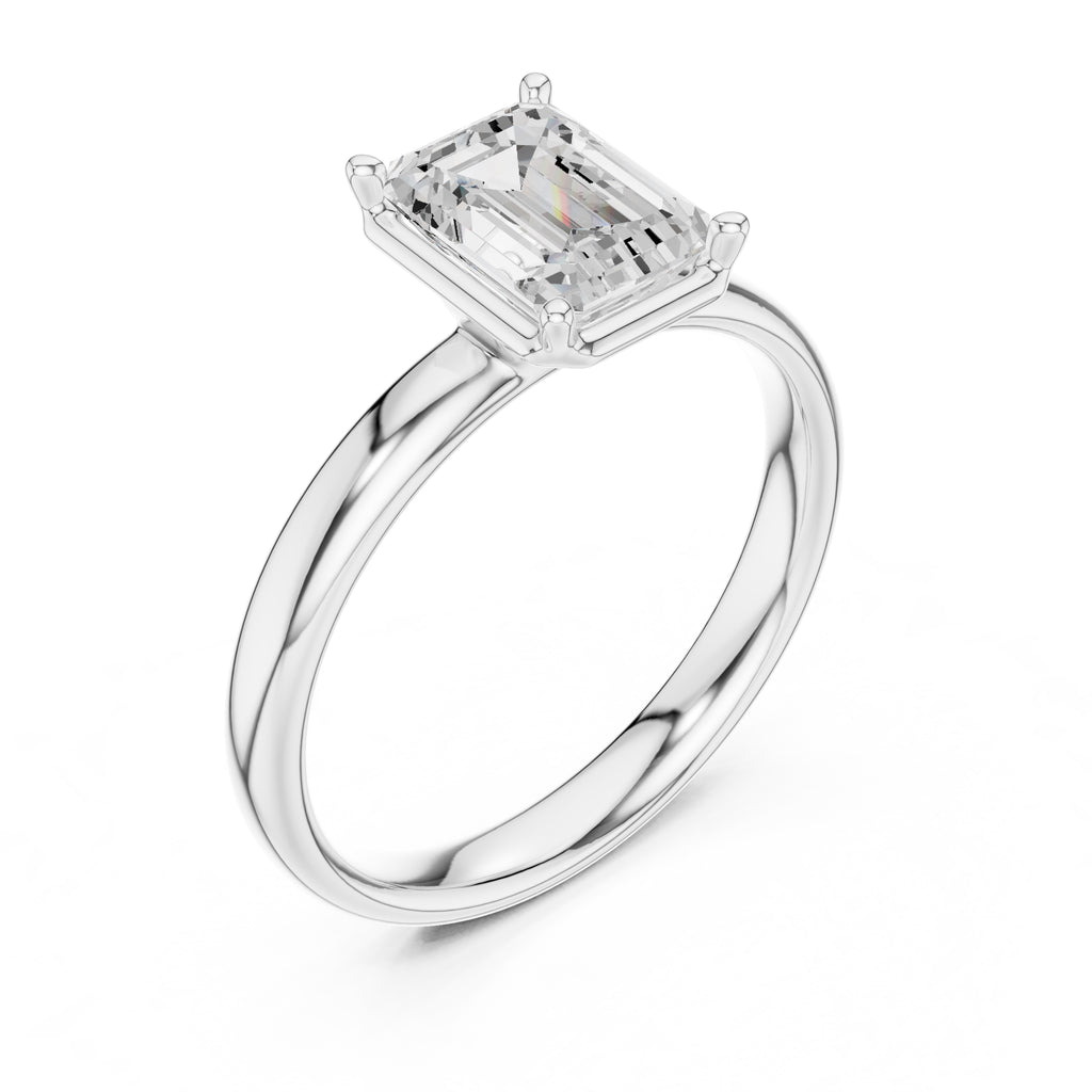 The Golden Pillar Solitaire 1.5ct White Gold Emerald