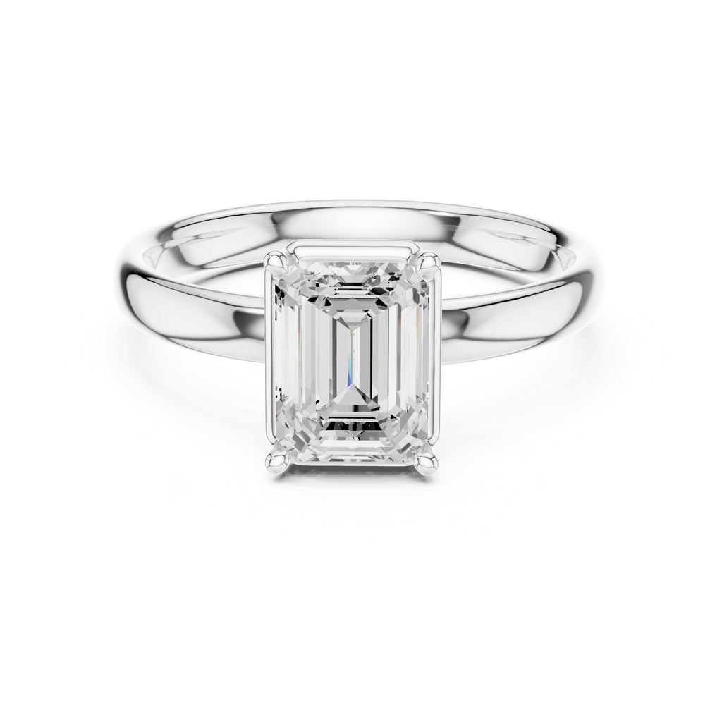 The Golden Pillar Solitaire 1.5ct White Gold Emerald