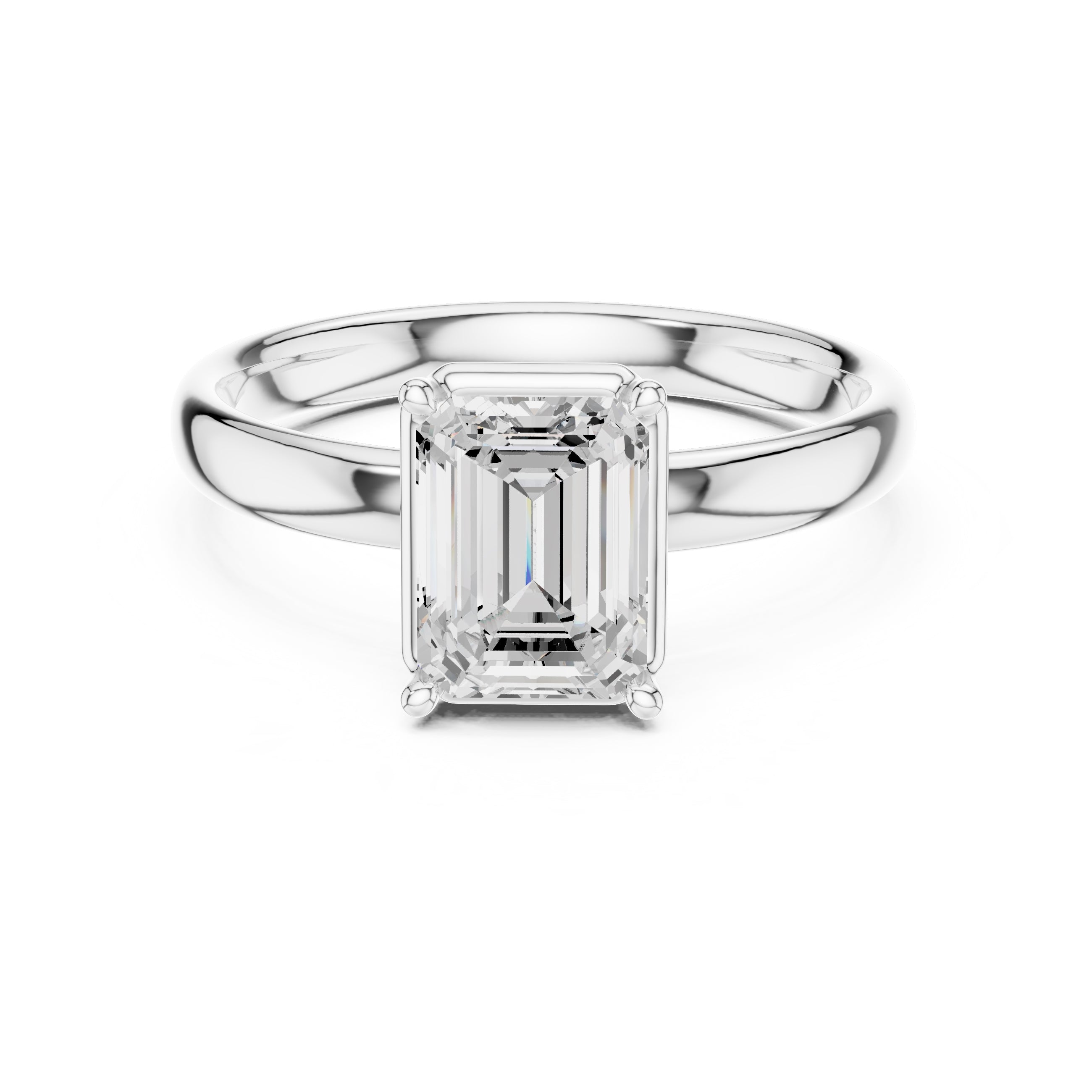 The Golden Pillar Solitaire 1.5ct White Gold Emerald