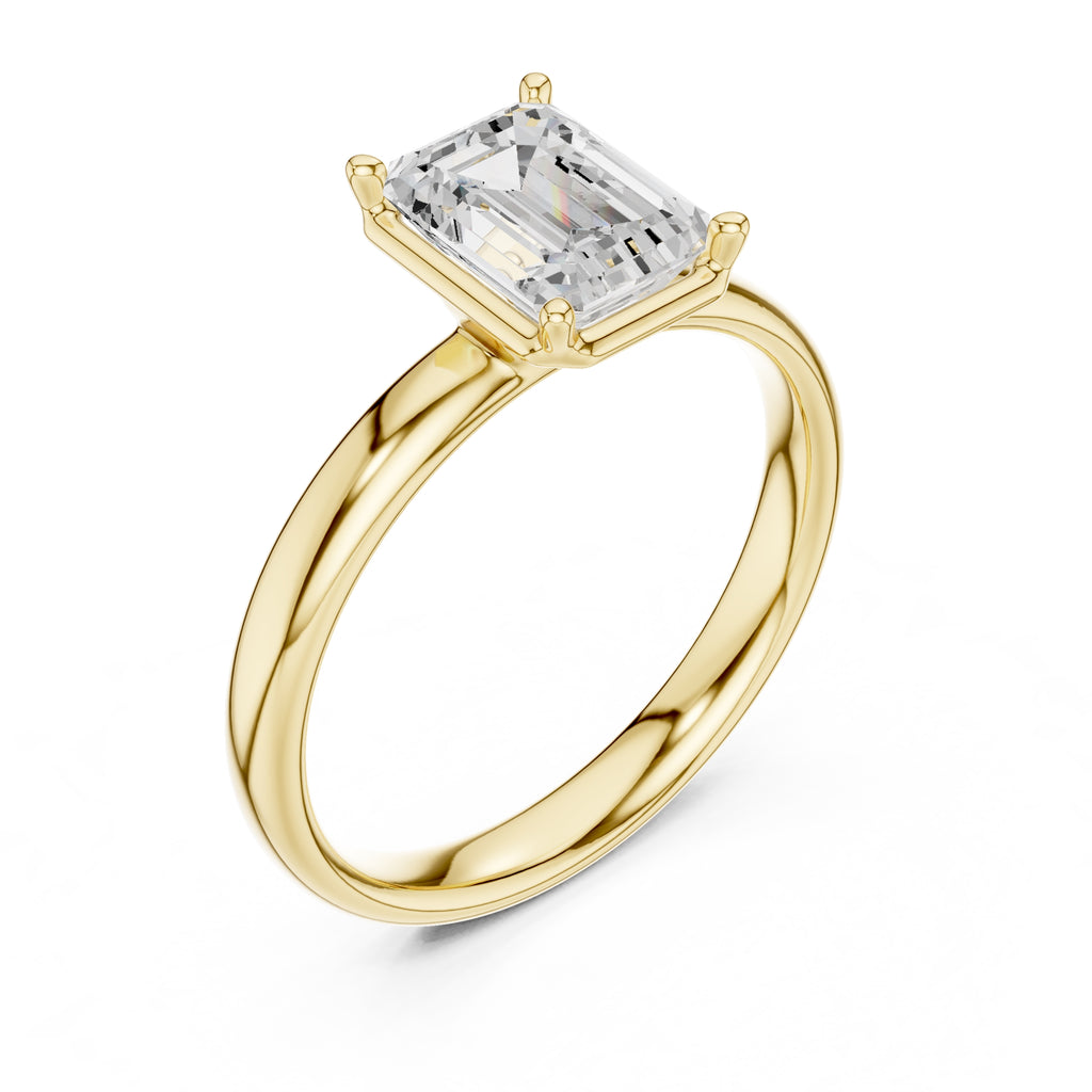 The Golden Pillar Solitaire 1.5ct Yellow Gold Emerald