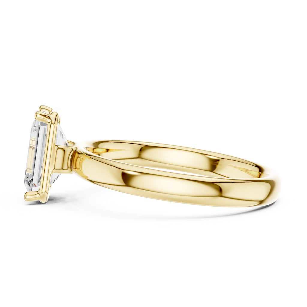 The Golden Pillar Solitaire 1.5ct Yellow Gold Emerald