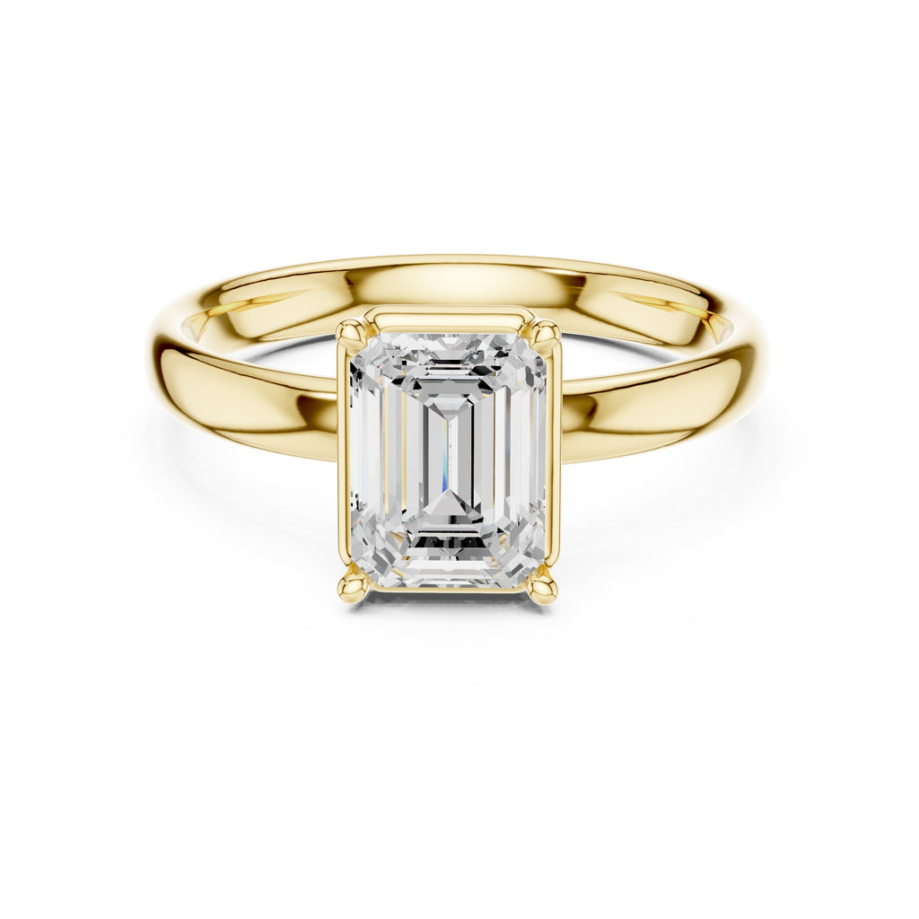 The Golden Pillar Solitaire 1.5ct Yellow Gold Emerald