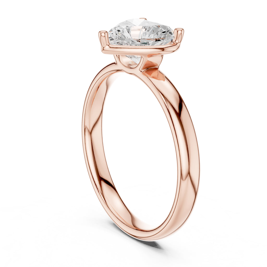 The Golden Pillar Solitaire 1.5ct Rose Gold Heart