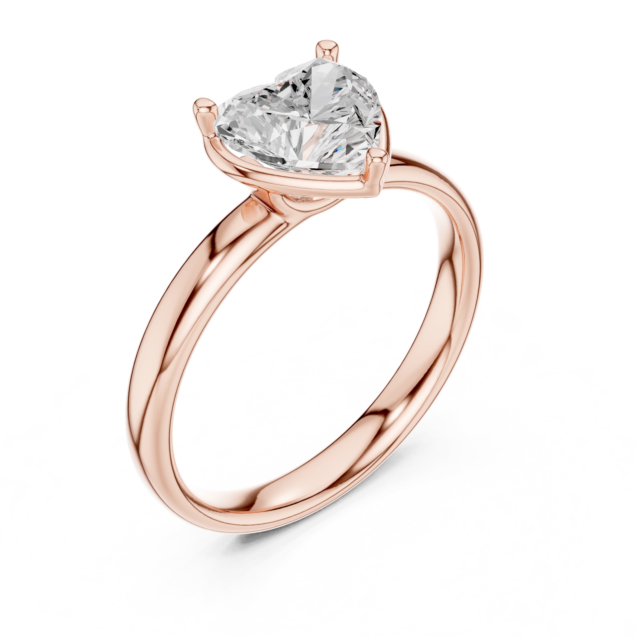 The Golden Pillar Solitaire 1.5ct Rose Gold Heart