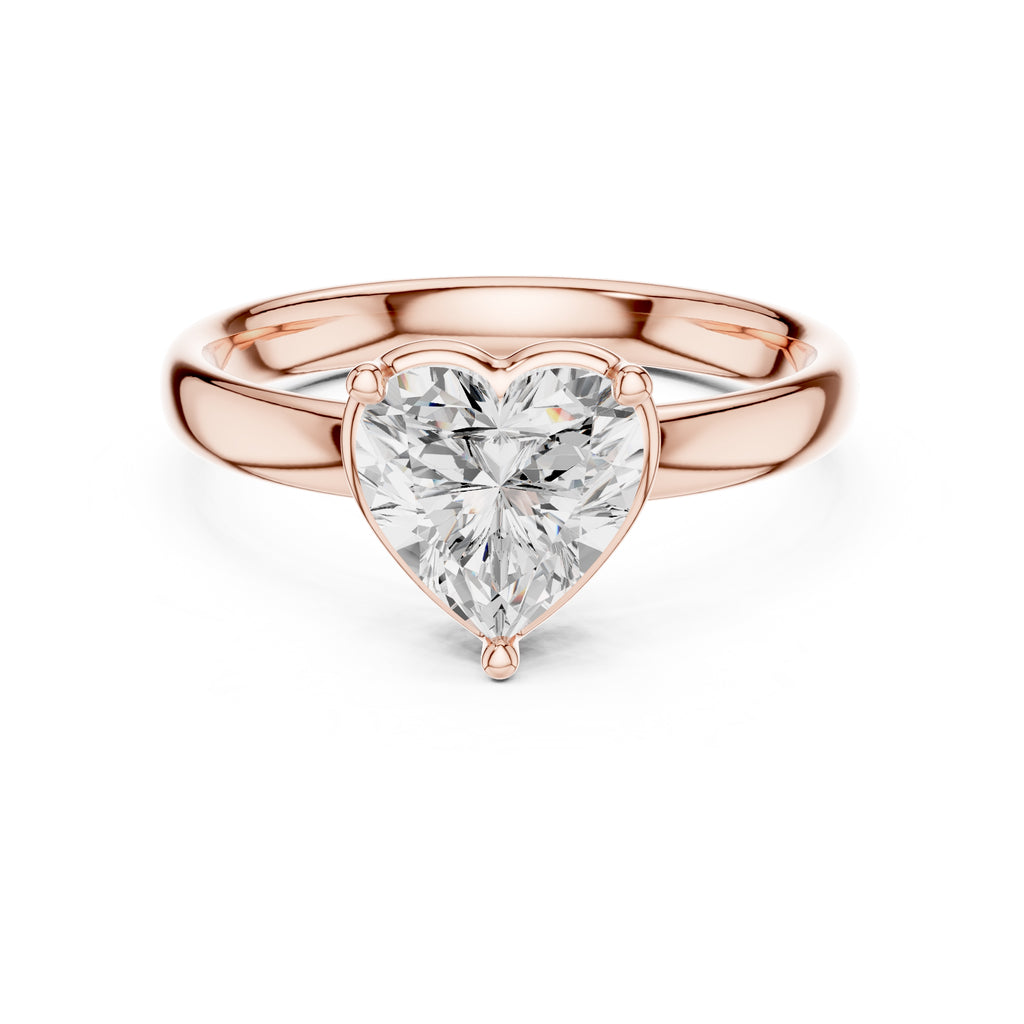 The Golden Pillar Solitaire 1.5ct Rose Gold Heart