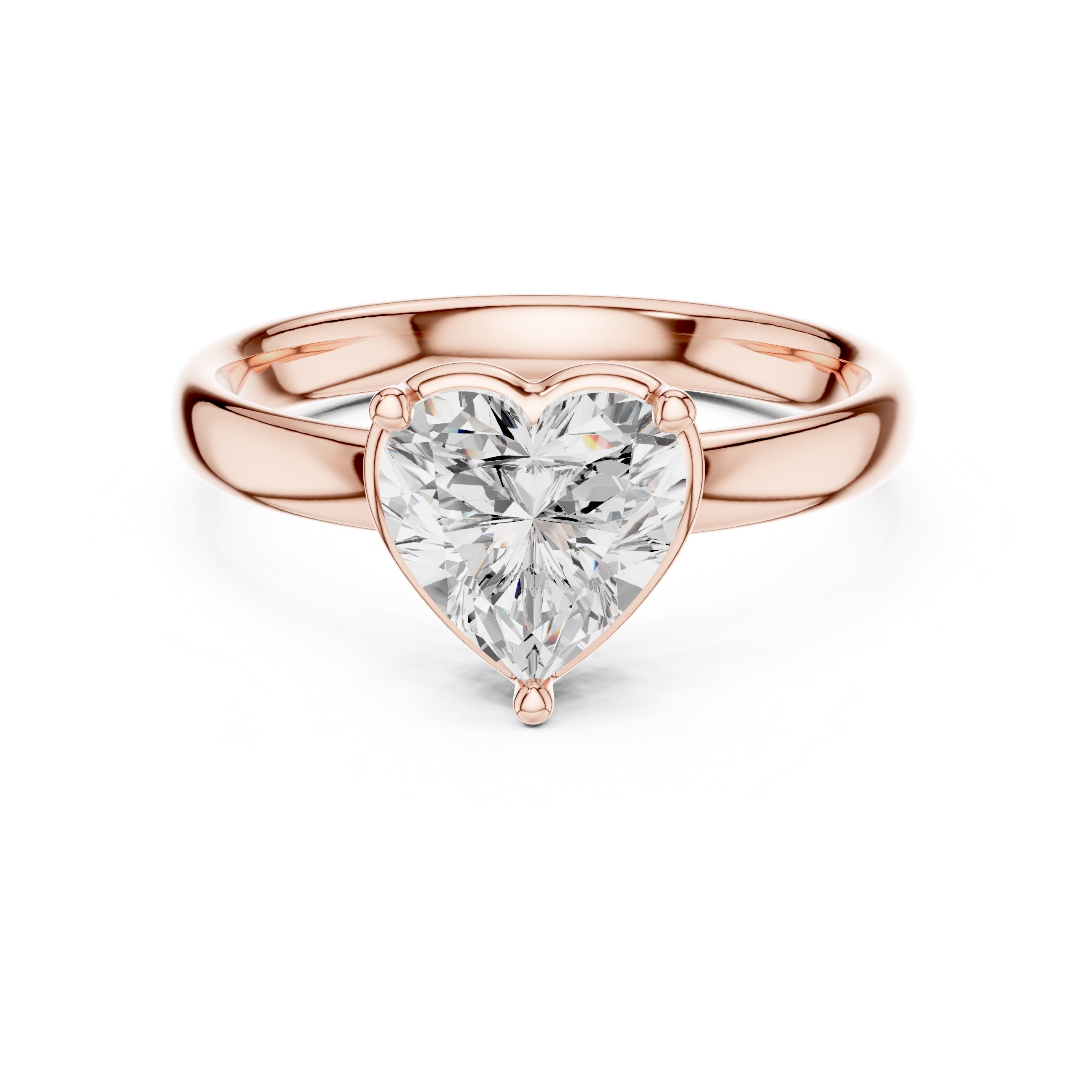 The Golden Pillar Solitaire 1.5ct Rose Gold Heart