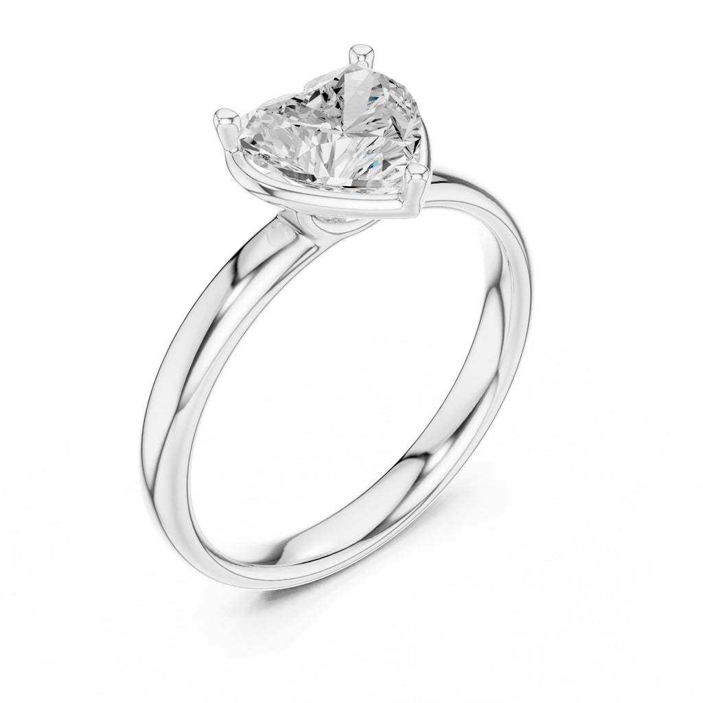 The Golden Pillar Solitaire 1.5ct White Gold Heart