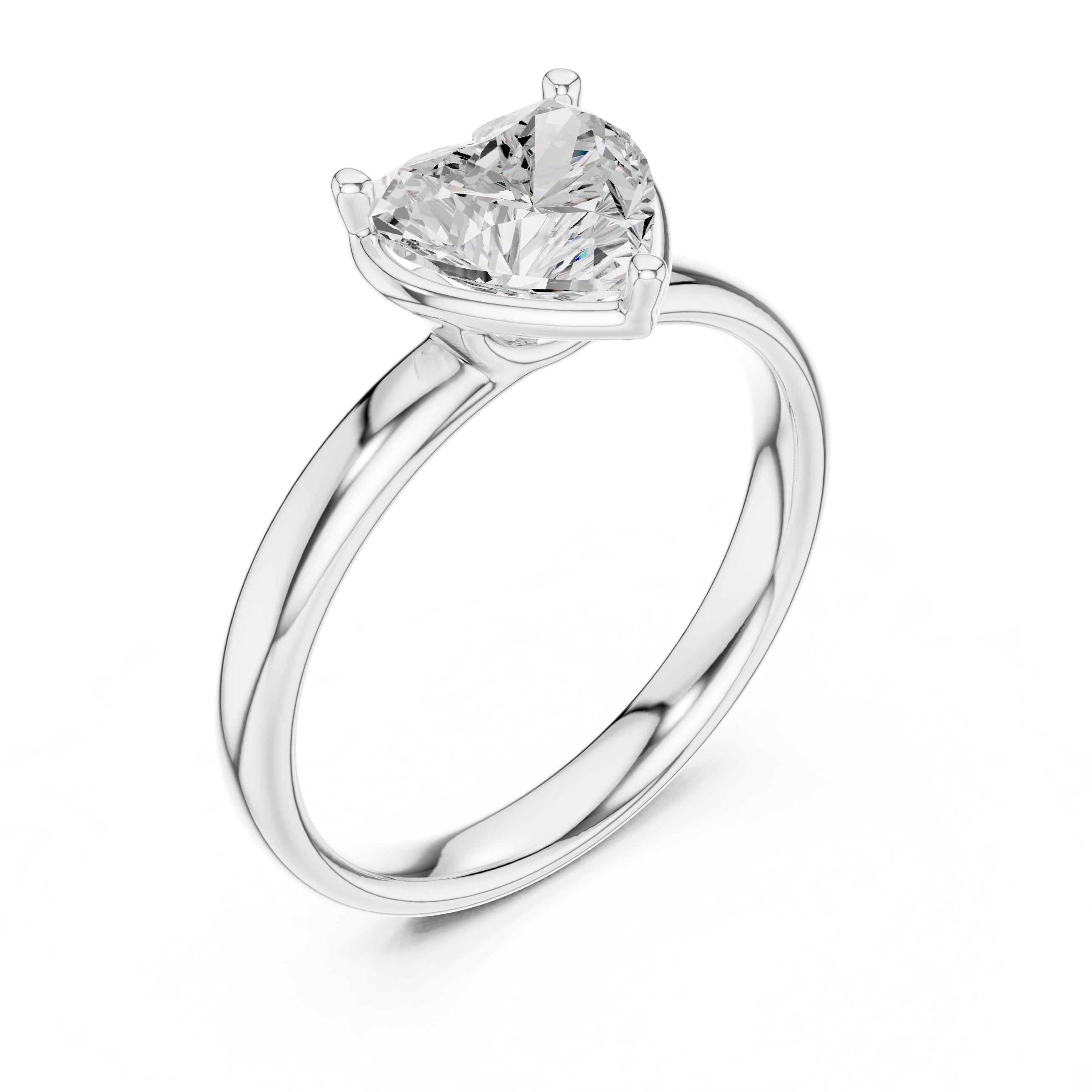 The Golden Pillar Solitaire 1.5ct White Gold Heart