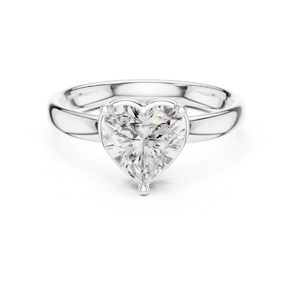 The Golden Pillar Solitaire 1.5ct White Gold Heart