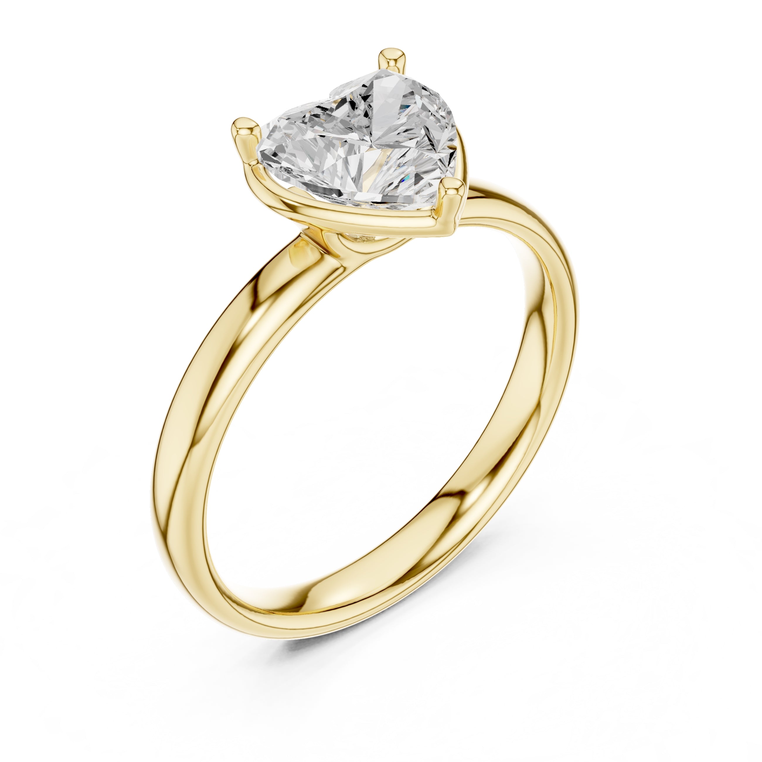 The Golden Pillar Solitaire 1.5ct Yellow Gold Heart