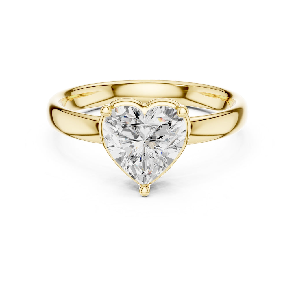 The Golden Pillar Solitaire 1.5ct Yellow Gold Heart