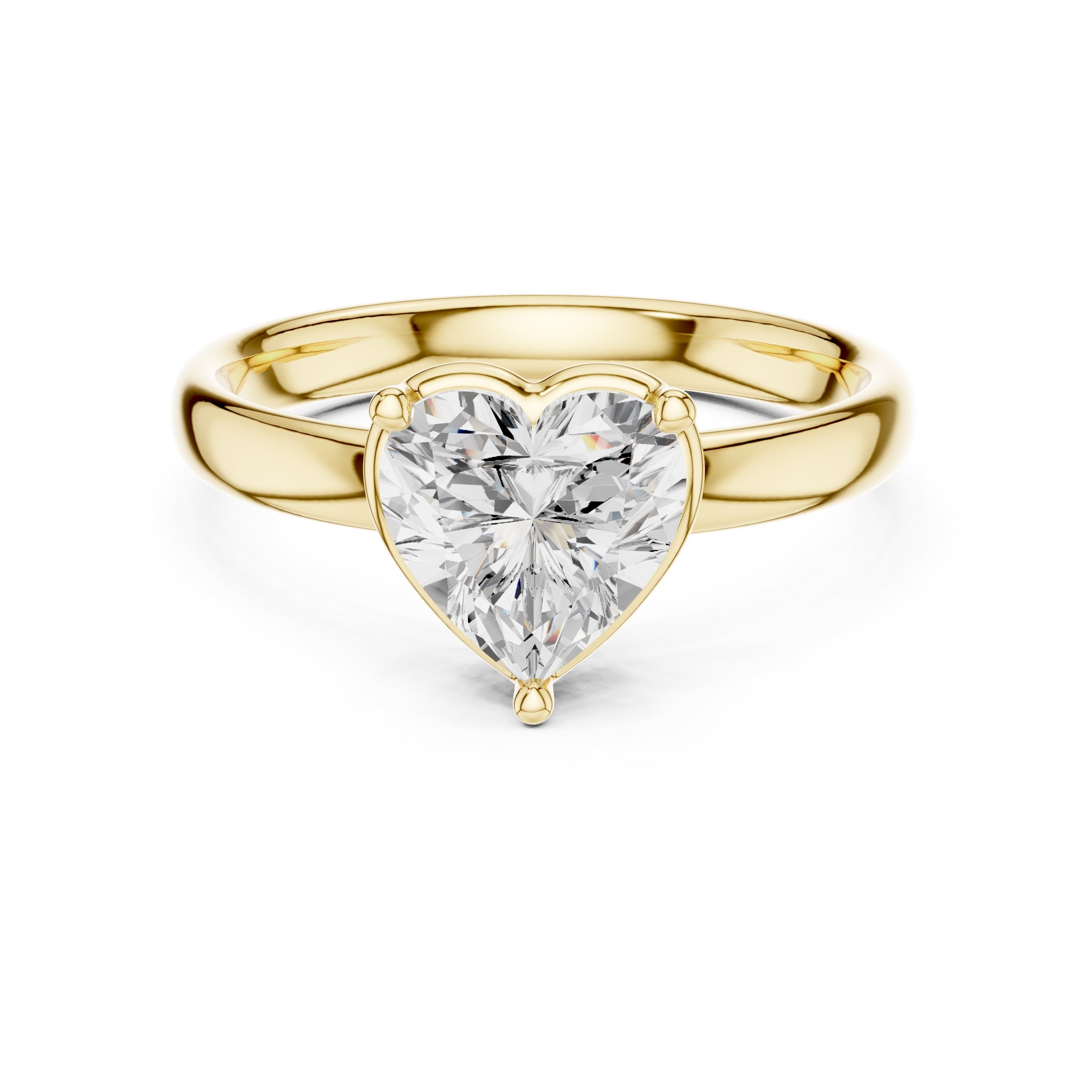 The Golden Pillar Solitaire 1.5ct Yellow Gold Heart