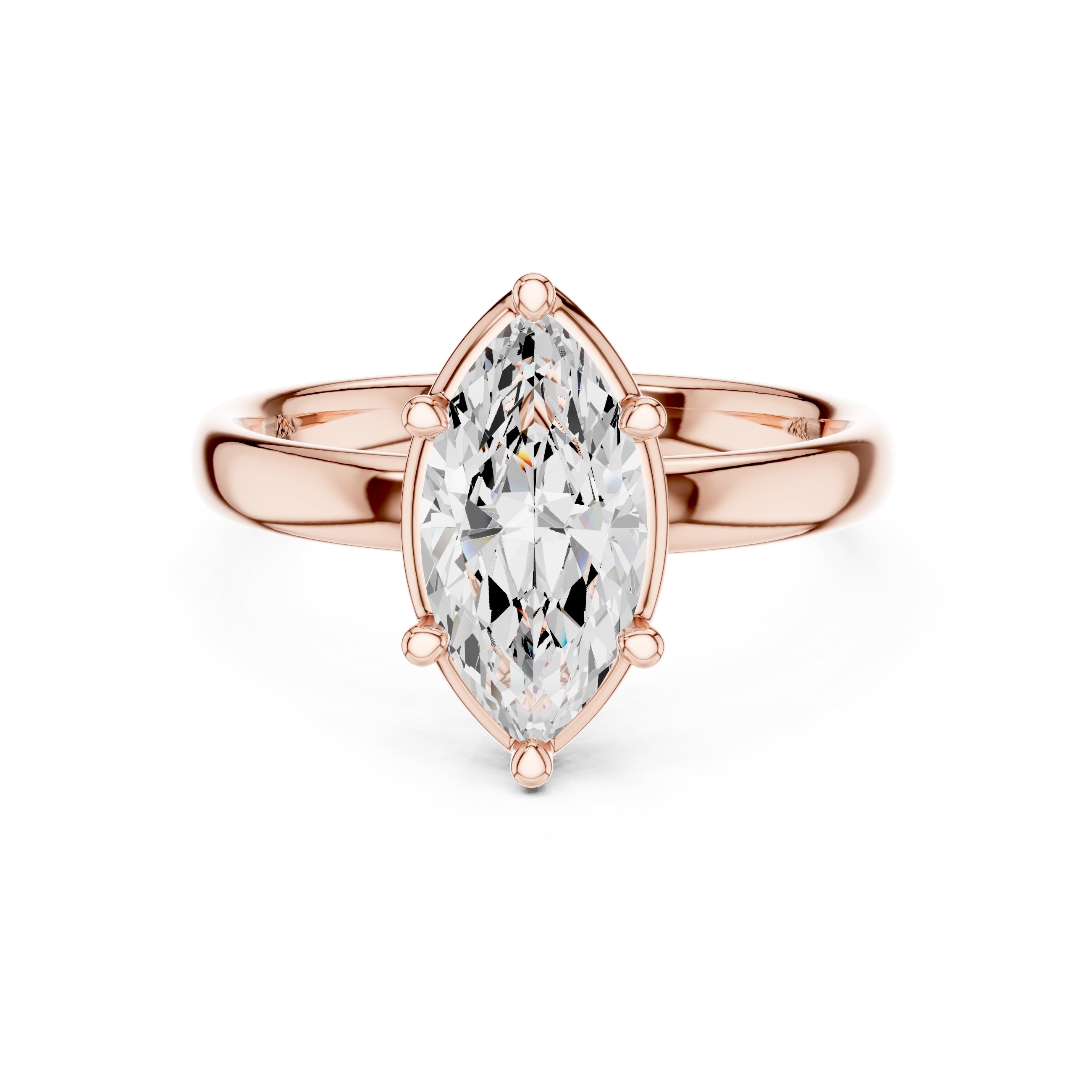 The Golden Pillar Solitaire 1.5ct Rose Gold Marquise